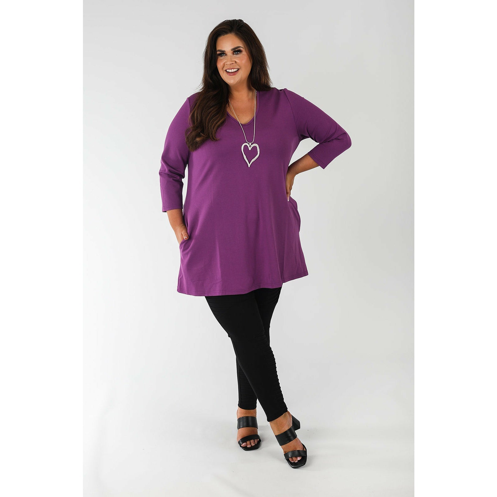 Mellomi Becky Tunic in Purple - Wardrobe Plus