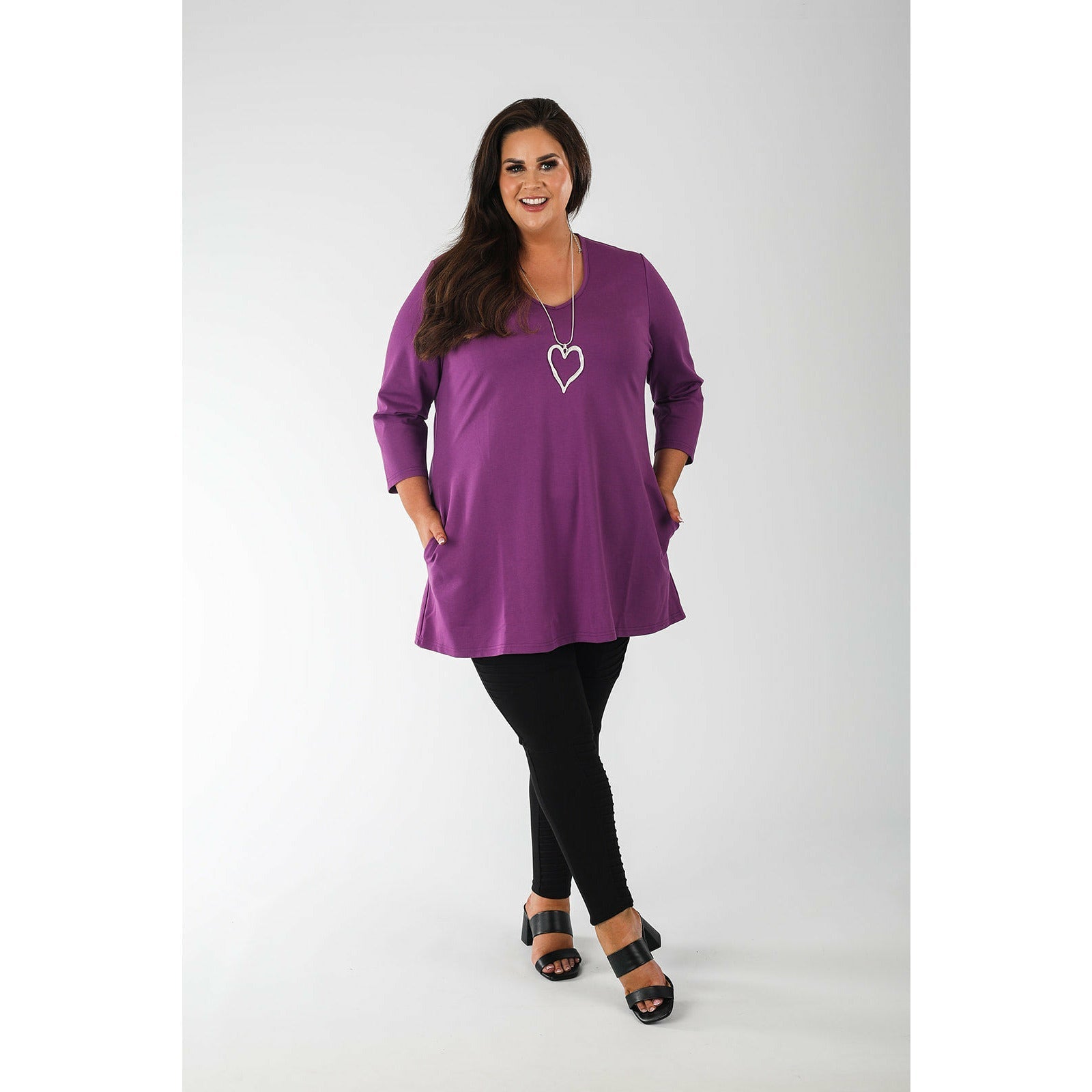 Mellomi Becky Tunic in Purple - Wardrobe Plus