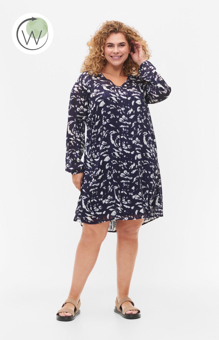 Zizzi Lucy Dress in Leaf Print