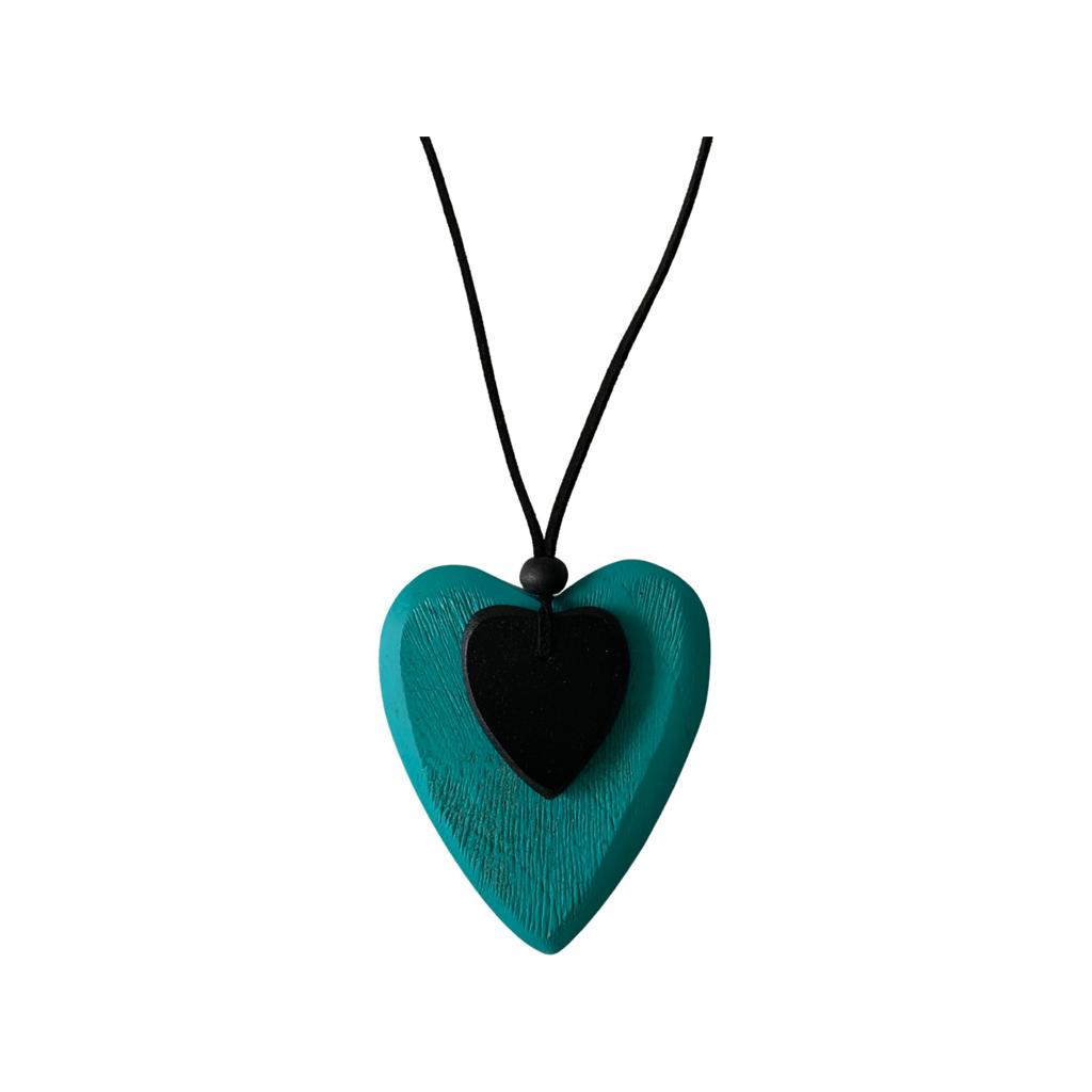 Eden Heart Necklace in Teal