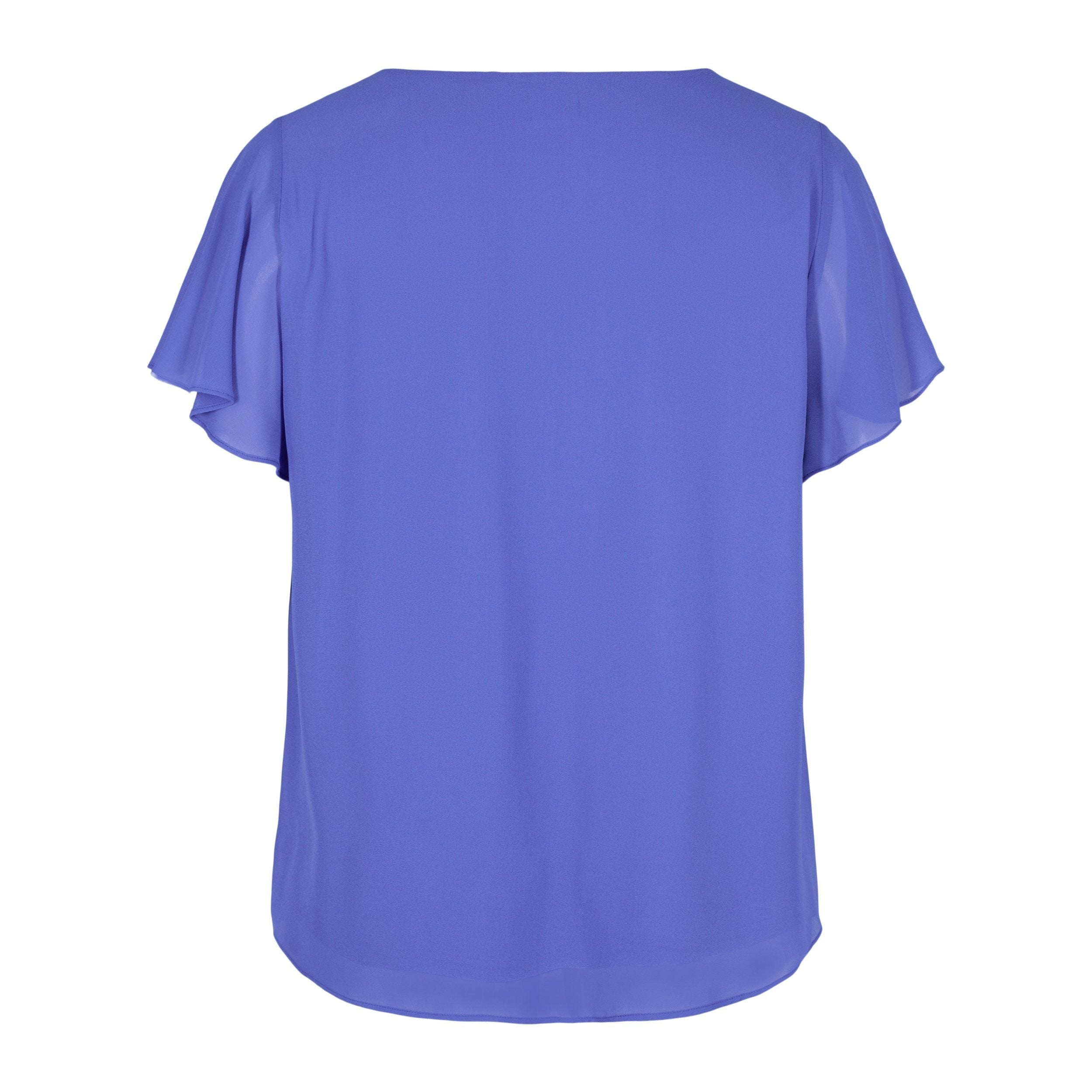 Zizzi Jagger Blouse in Blue - Wardrobe Plus