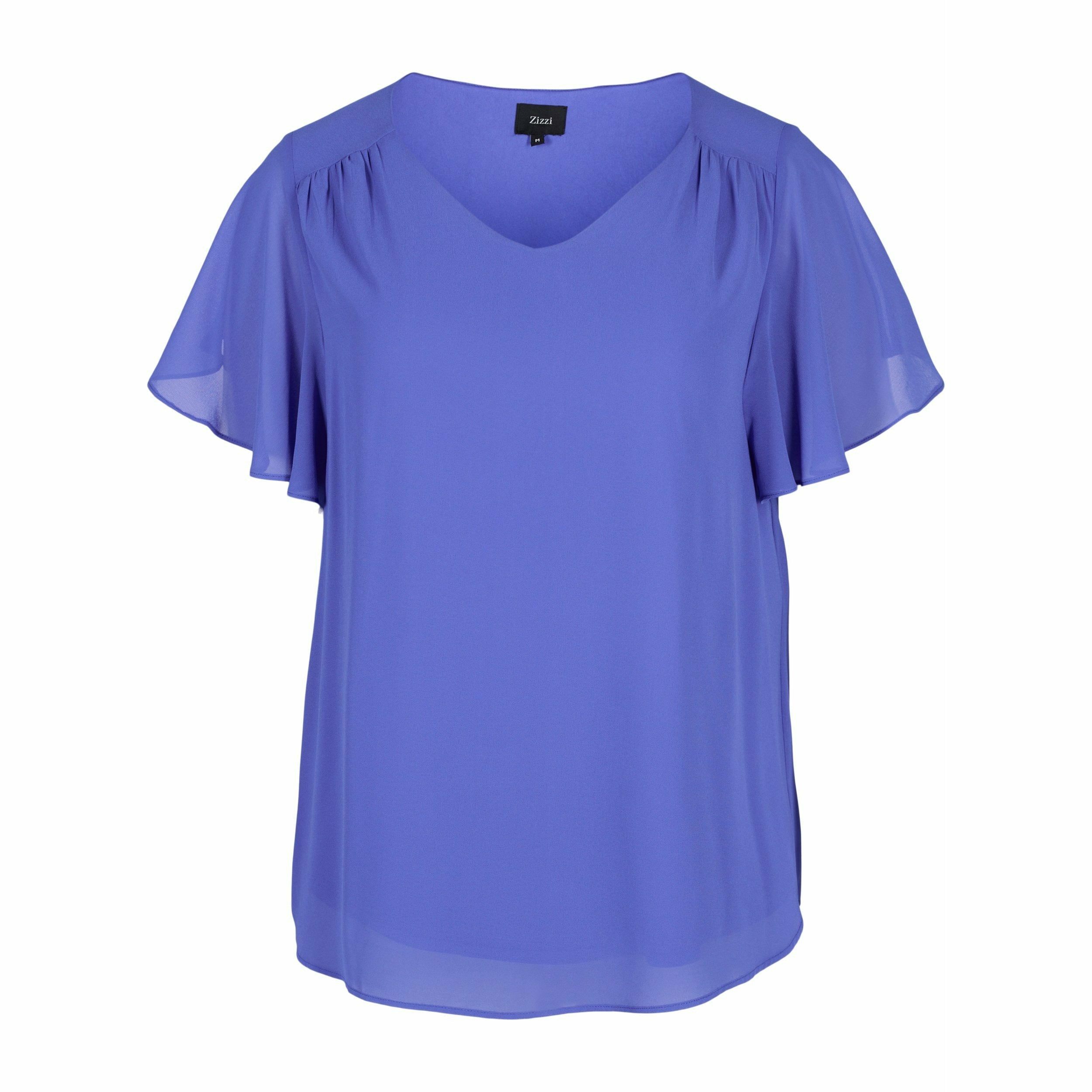 Zizzi Jagger Blouse in Blue - Wardrobe Plus