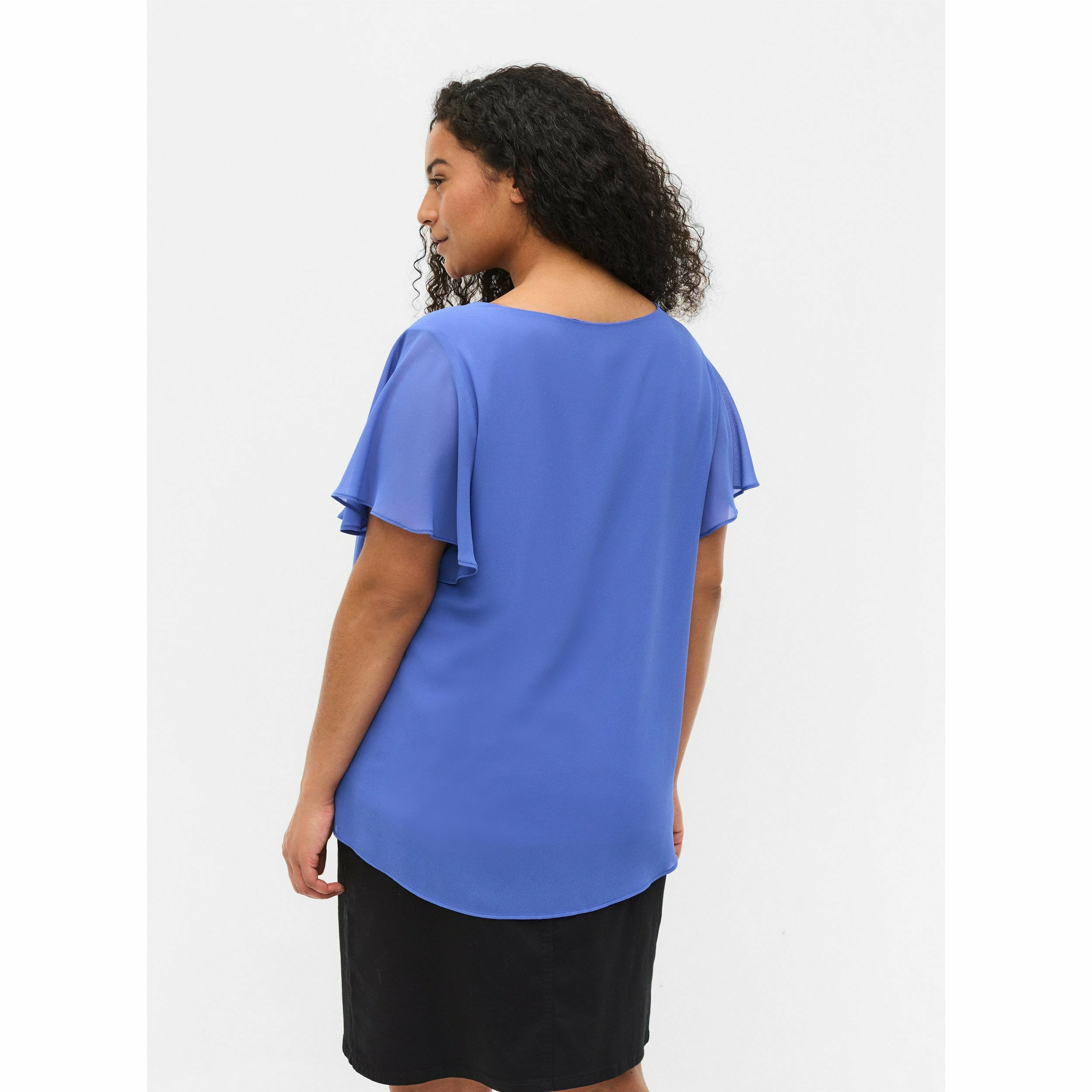 Zizzi Jagger Blouse in Blue - Wardrobe Plus