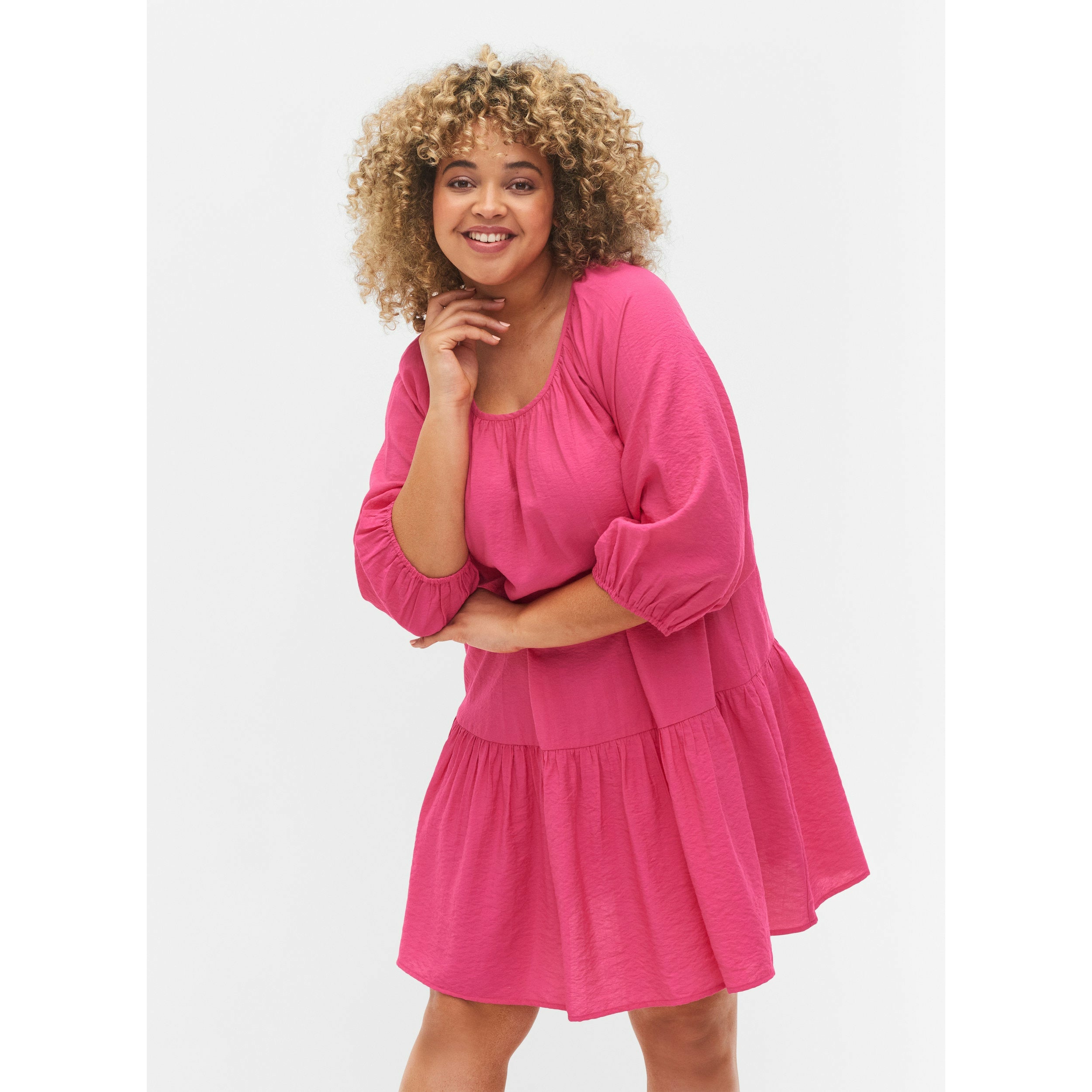 Zizzi A-Line Tunic in Pink - Wardrobe Plus