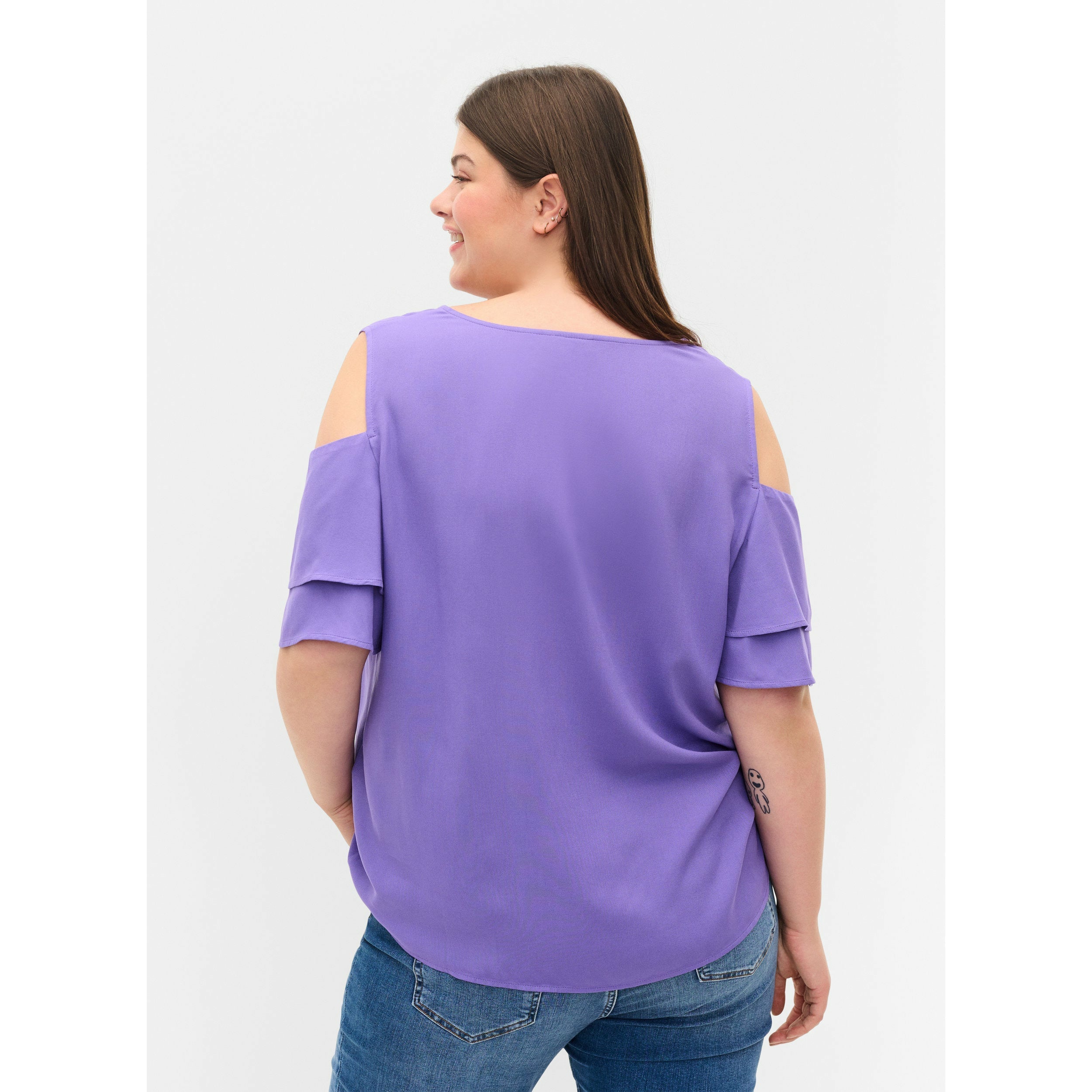 Zizzi Mei Blouse in Purple - Wardrobe Plus