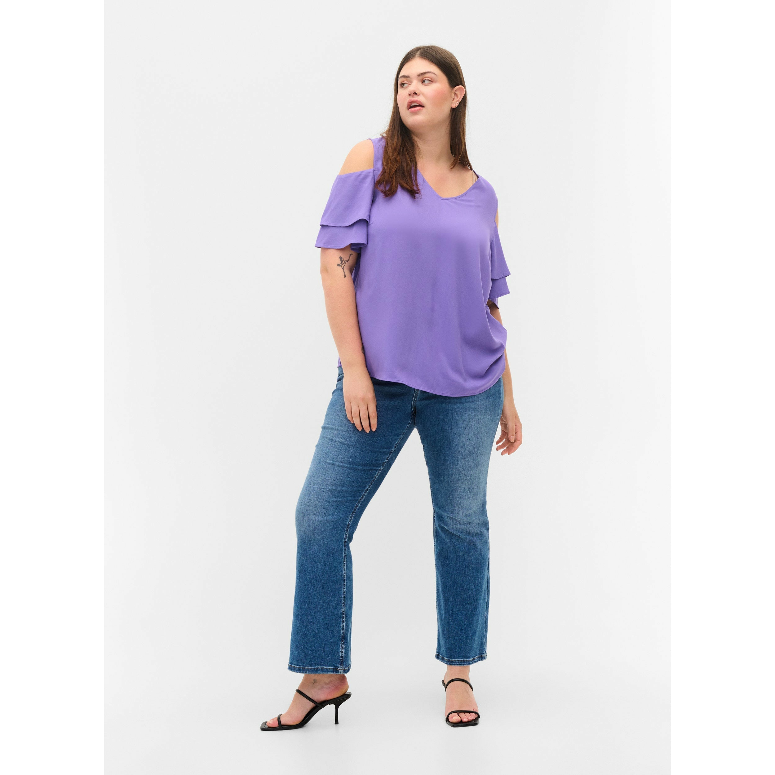 Zizzi Mei Blouse in Purple - Wardrobe Plus