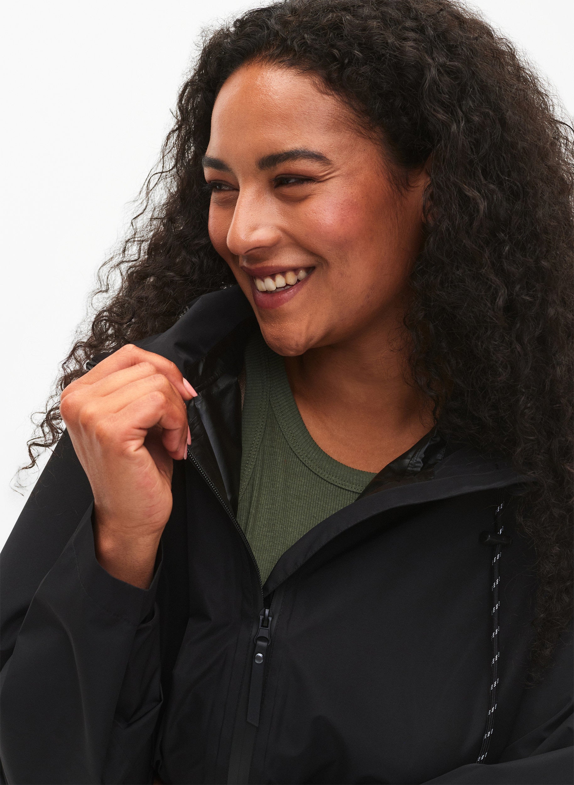 Zizzi Klara Raincoat in Black