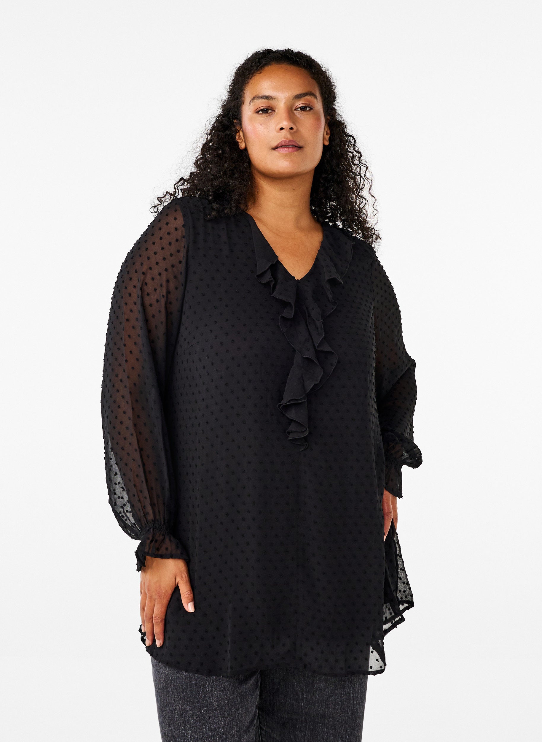 Zizzi Silvia Tunic in Black