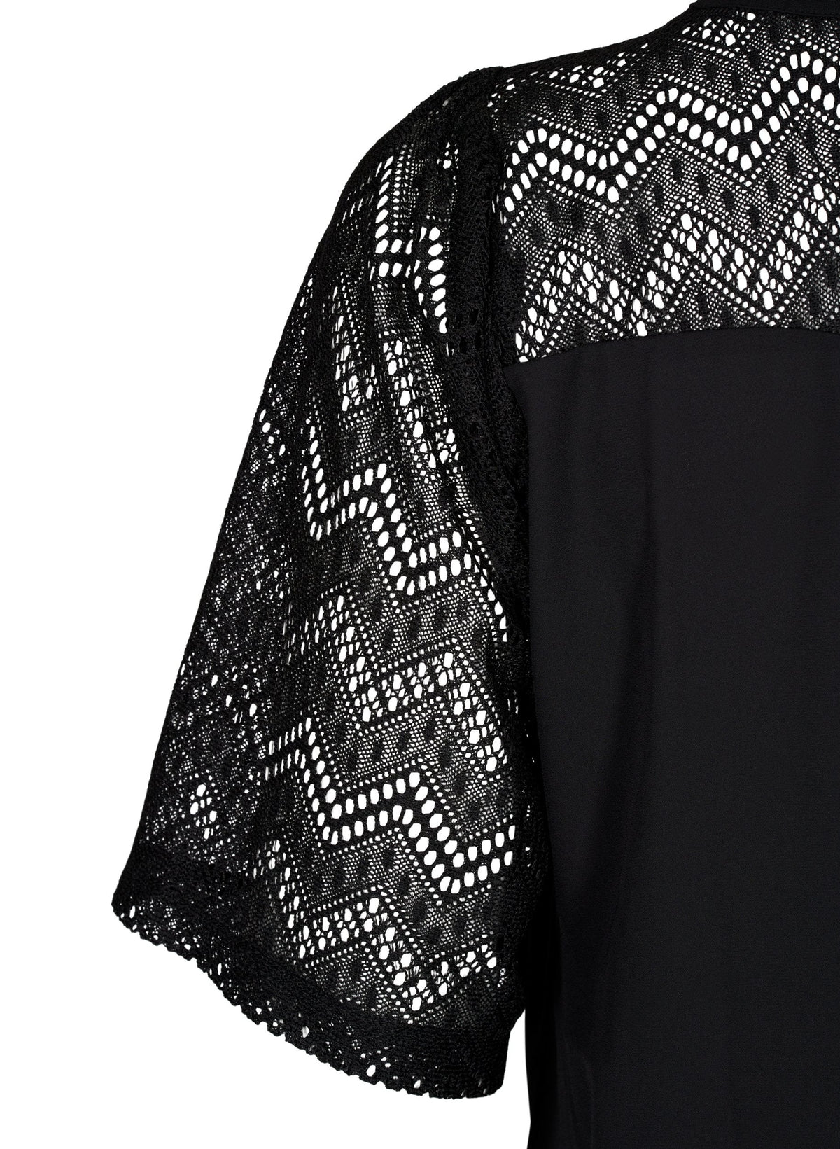 Zizzi Seli Shirt Blouse in Black Lace