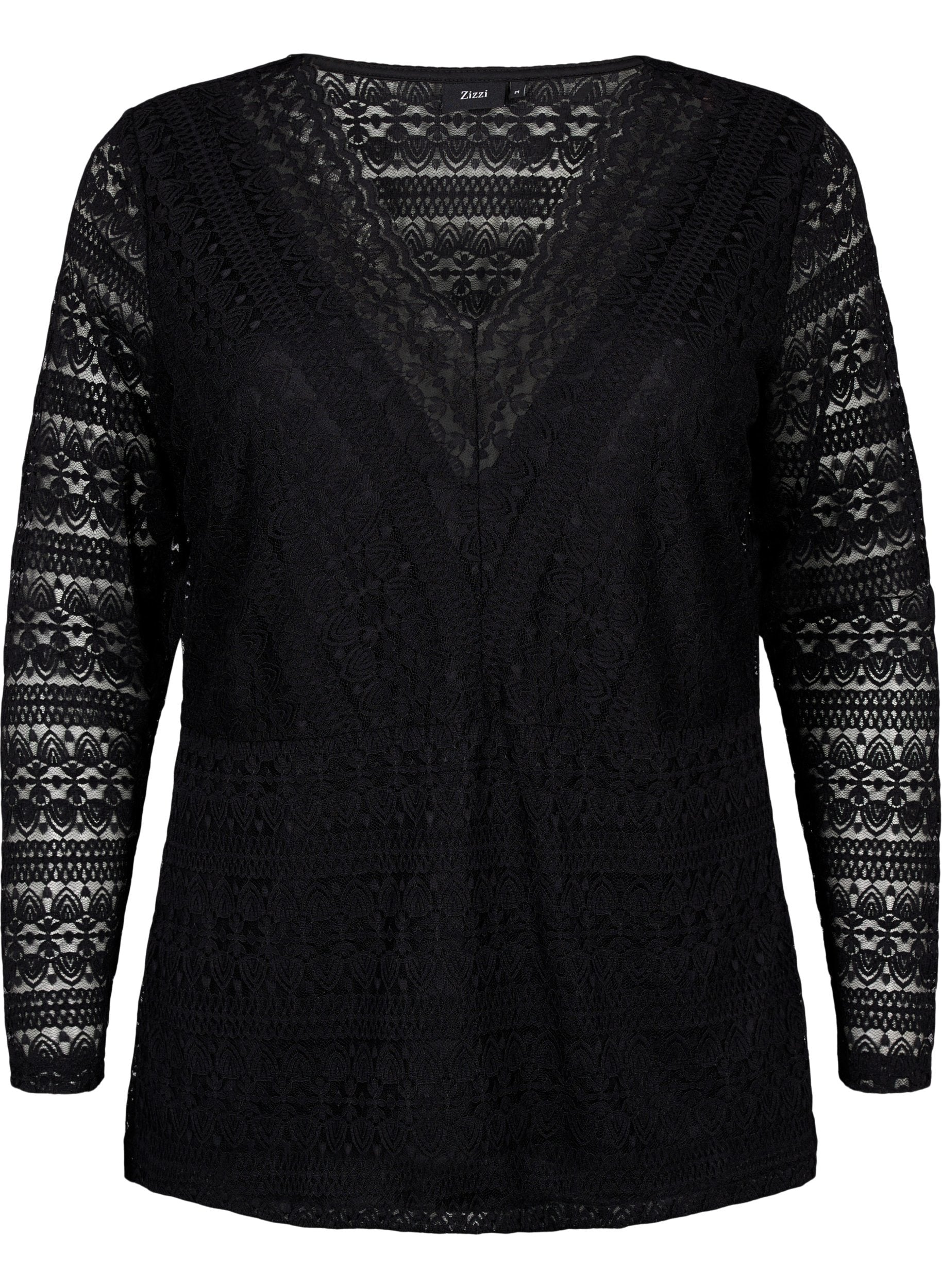 Zizzi Dana Lace Blouse in Black