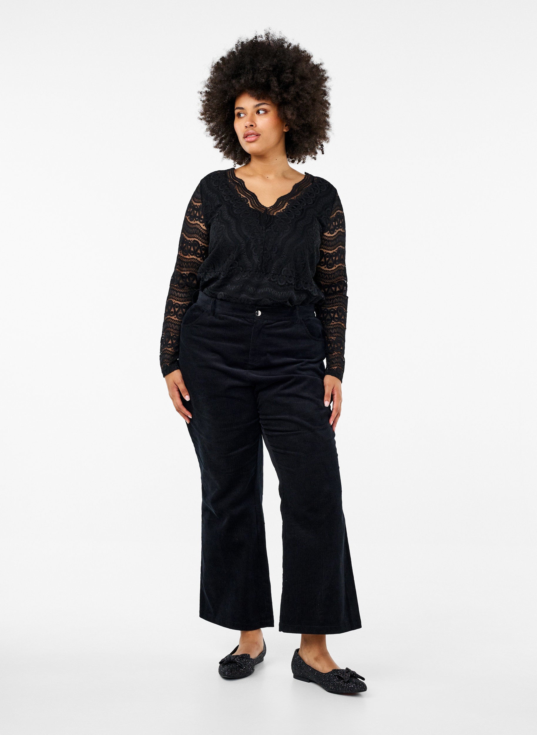 Zizzi Dana Lace Blouse in Black