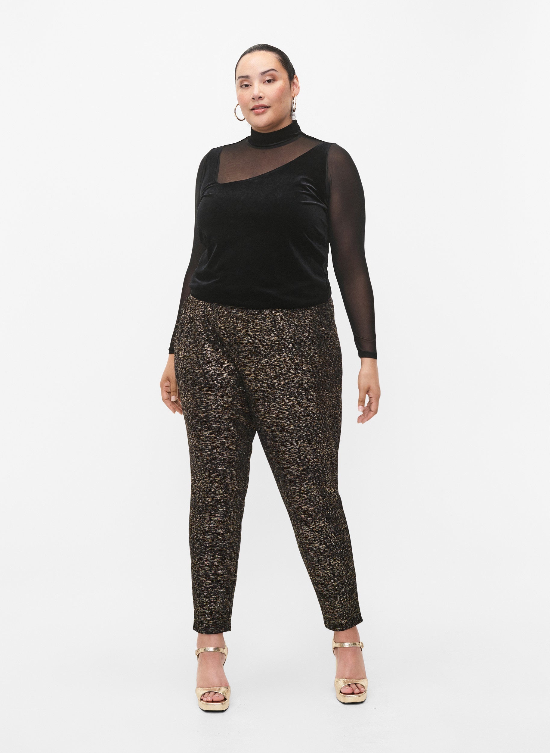 Zizzi Maddison Pants in Gold