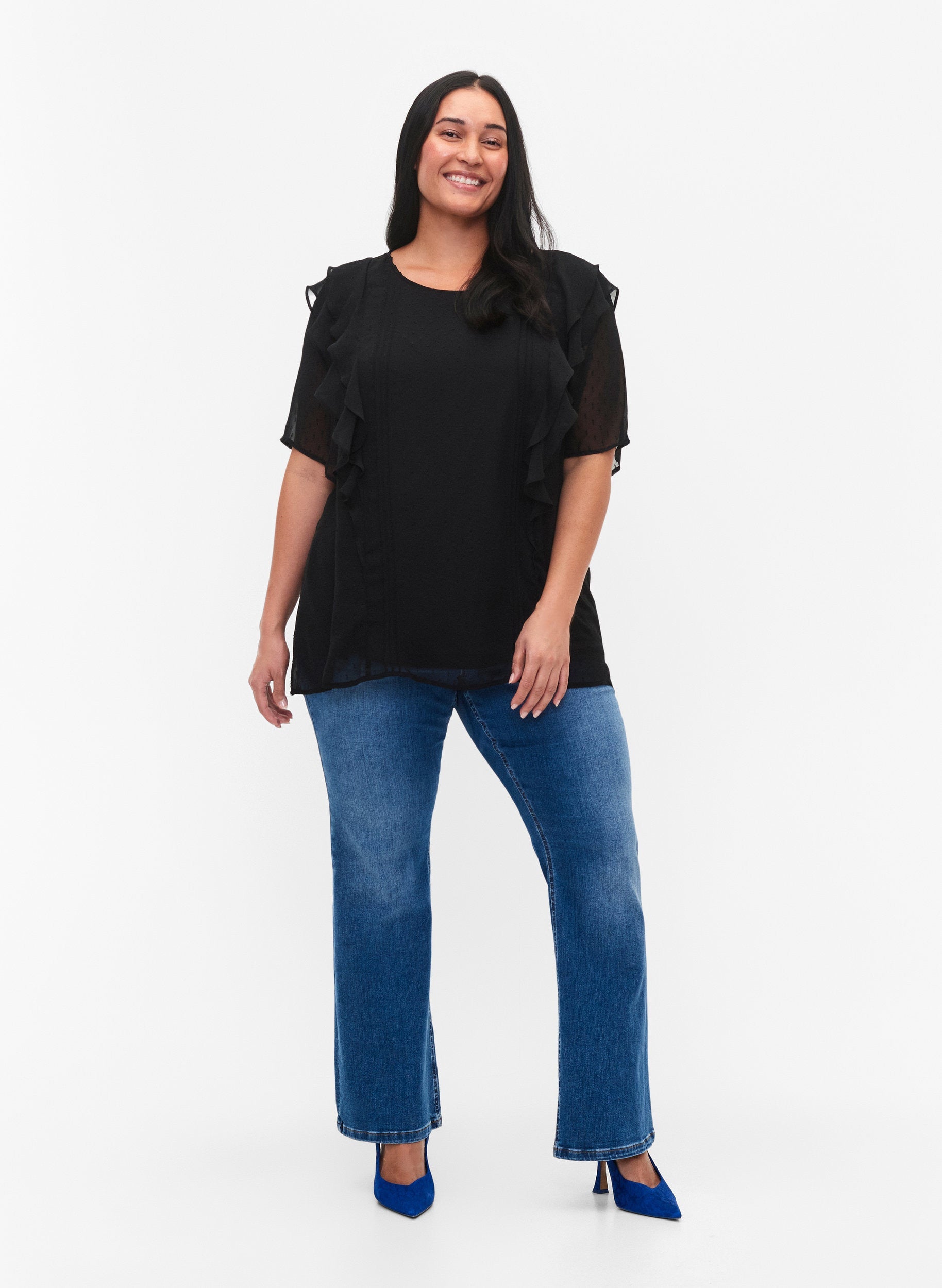 Zizzi Dotte Blouse in Black