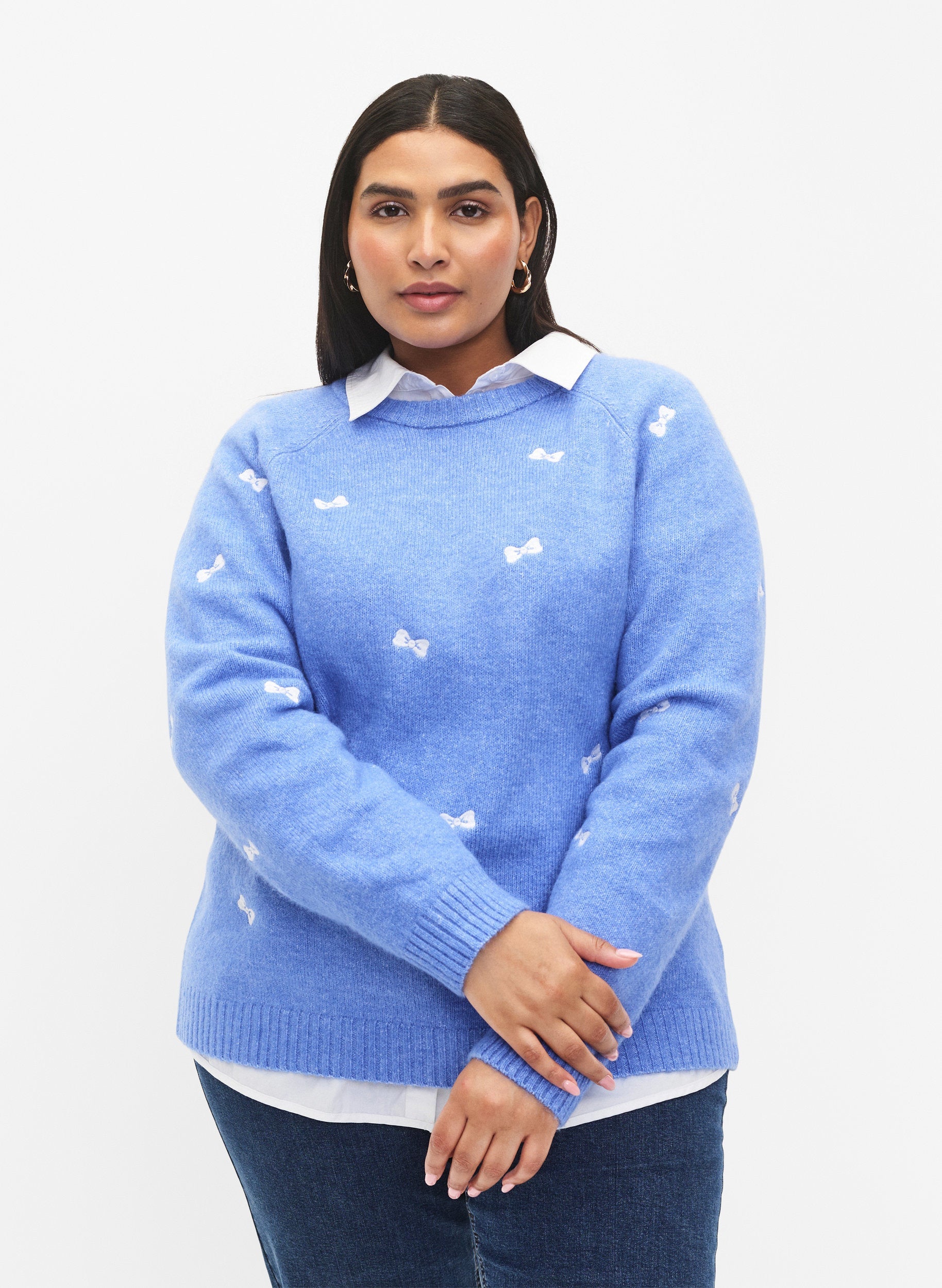 Zizzi Daisy Pullover in Blue