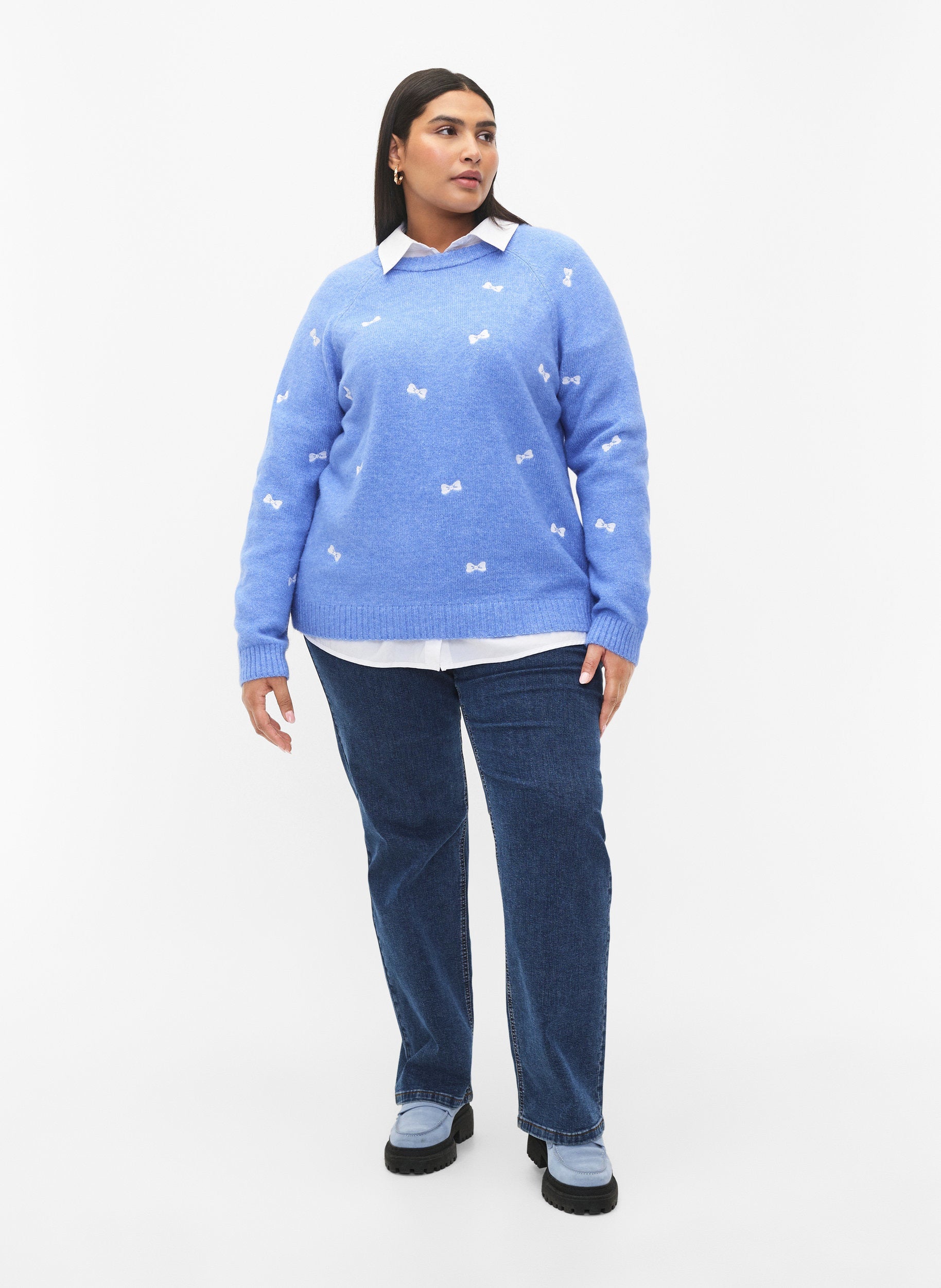 Zizzi Daisy Pullover in Blue