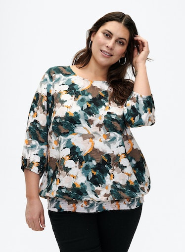 Zizzi Kam Print Top