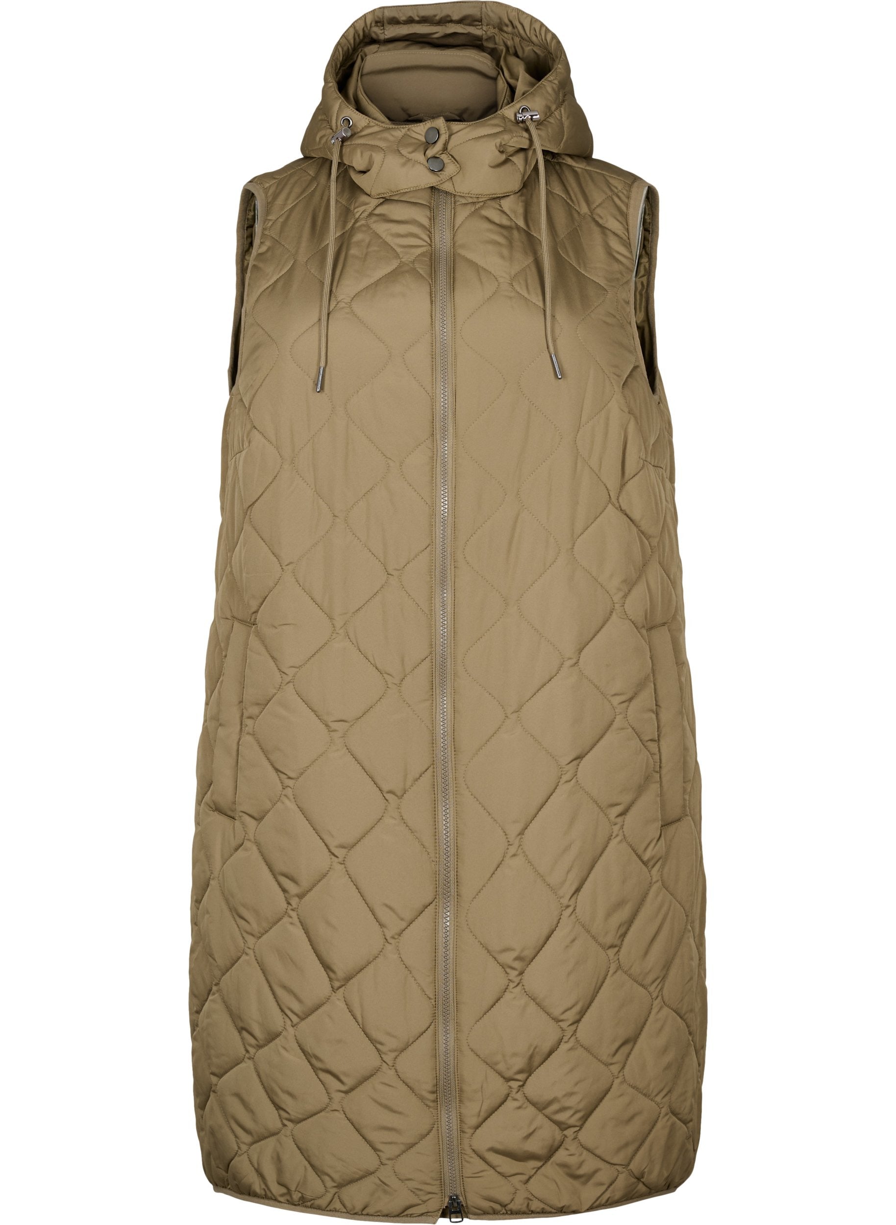 Zizzi Tammi Gilet in Khaki