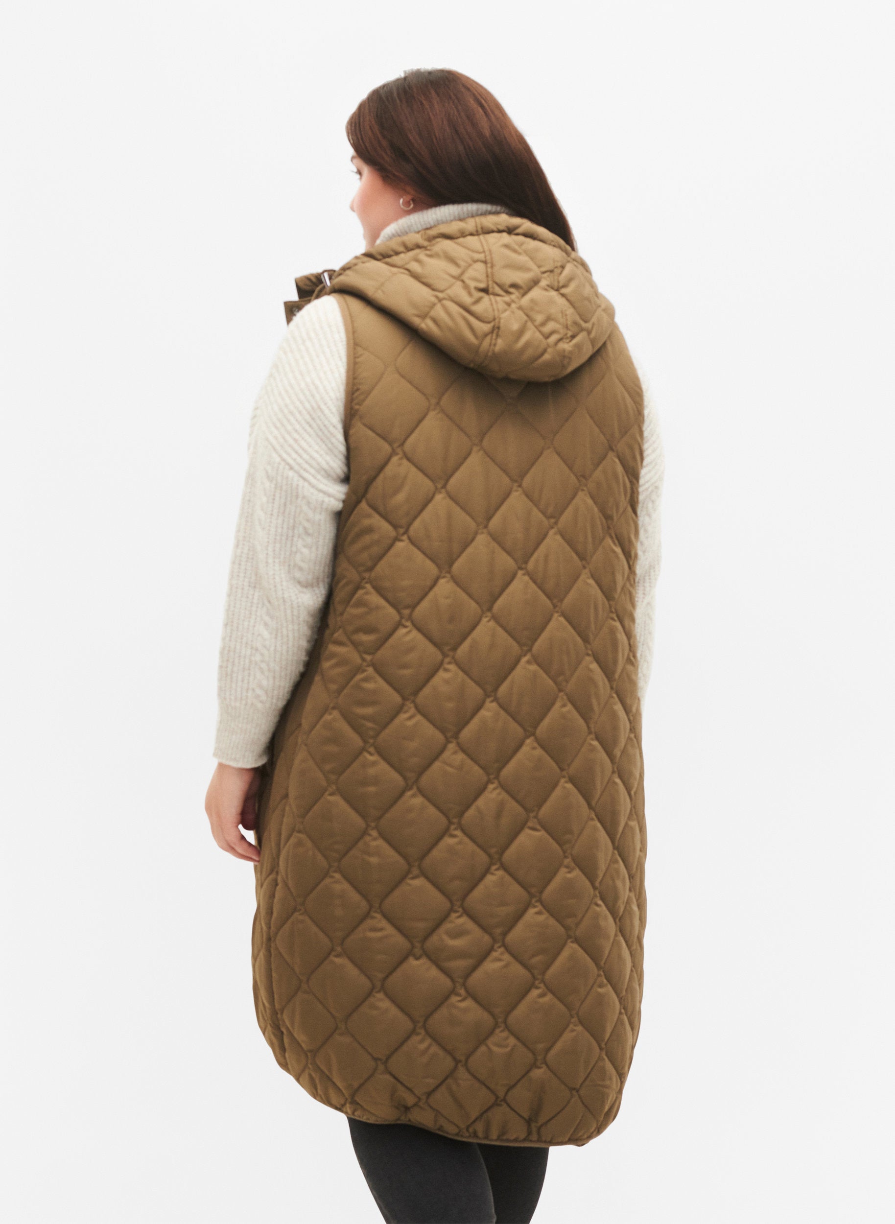 Zizzi Tammi Gilet in Khaki