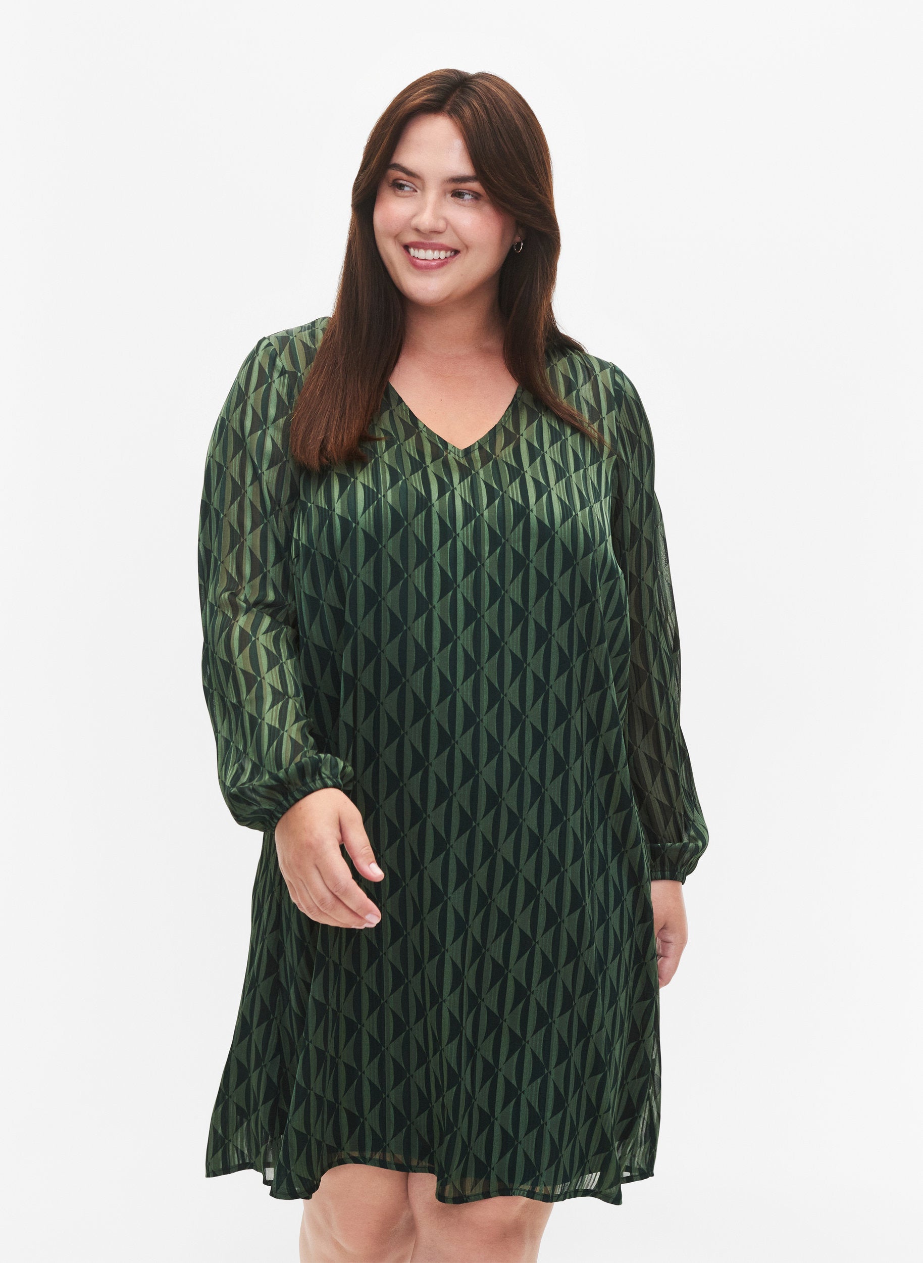 Zizzi Lucy Dress in Green