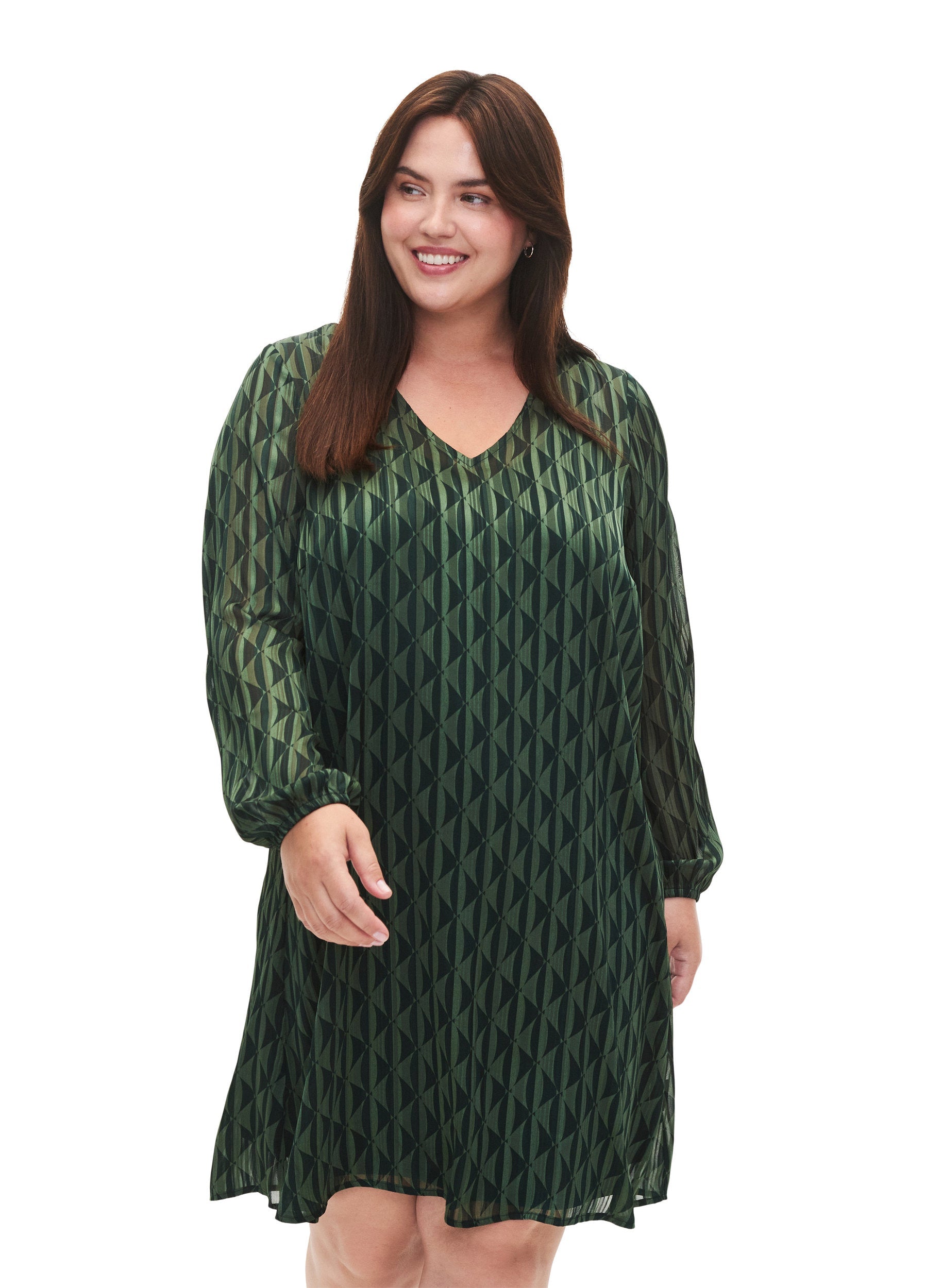 Zizzi Lucy Dress in Green