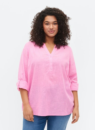 Zizzi Anna Blouse in Pink