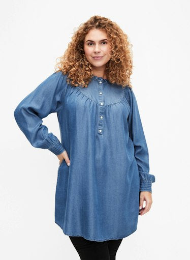 Zizzi Millie Tunic in Denim