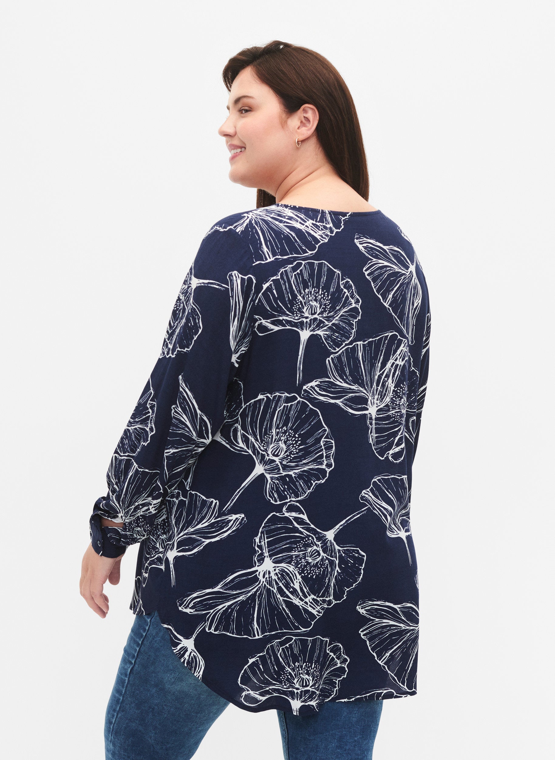 Zizzi Bella Blouse in Navy