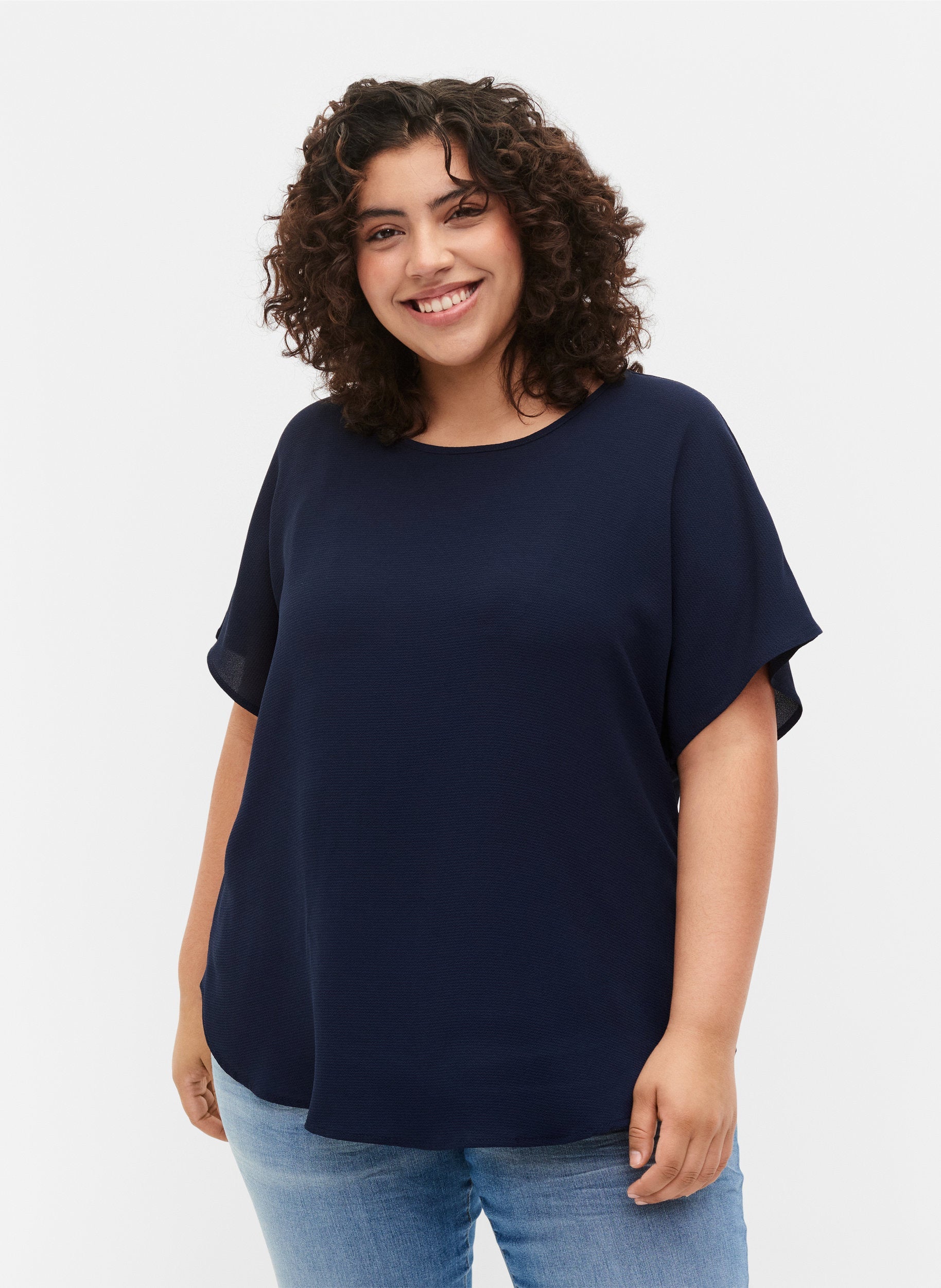 Zizzi Anni Blouse in Navy