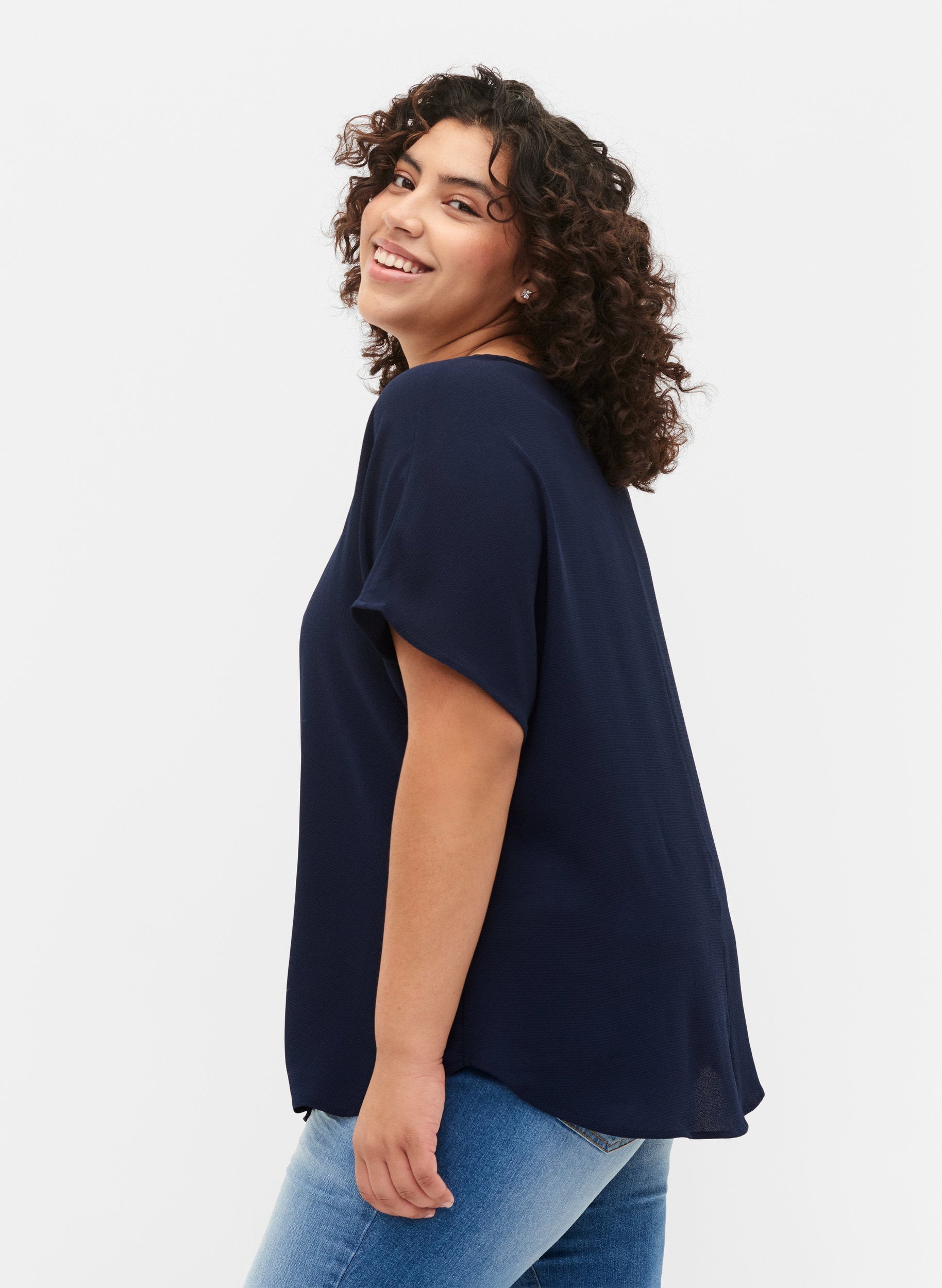 Zizzi Vanni Navy Top