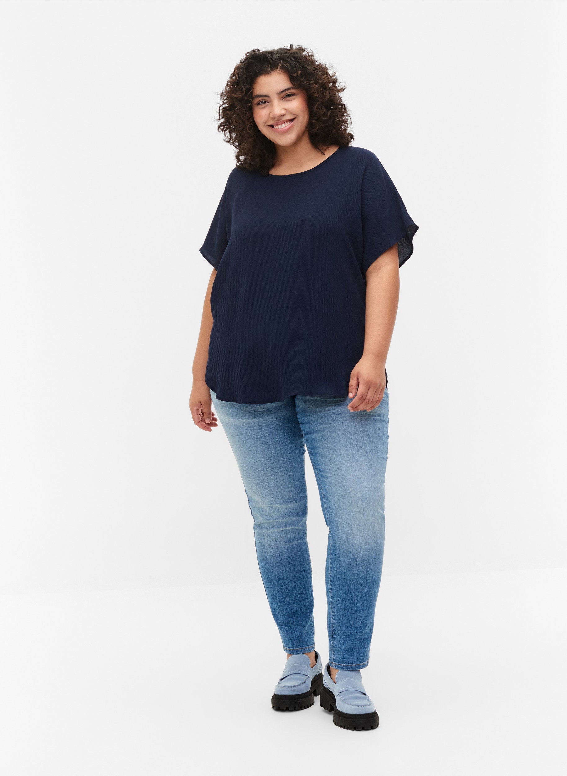 Zizzi Anni Blouse in Navy