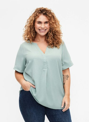 Zizzi Anni Blouse in Green