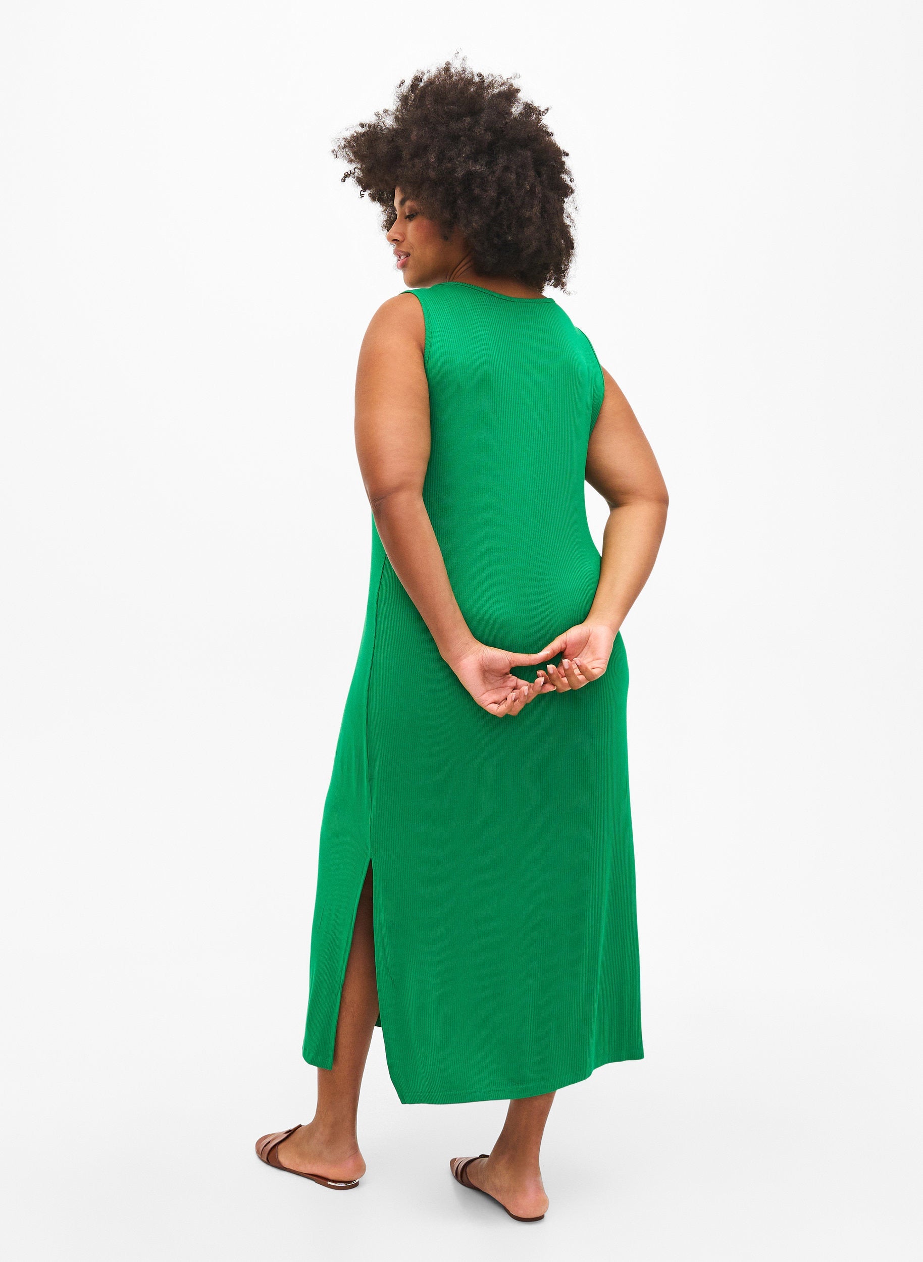 Zizzi Sleeveless Carly Dress in Green