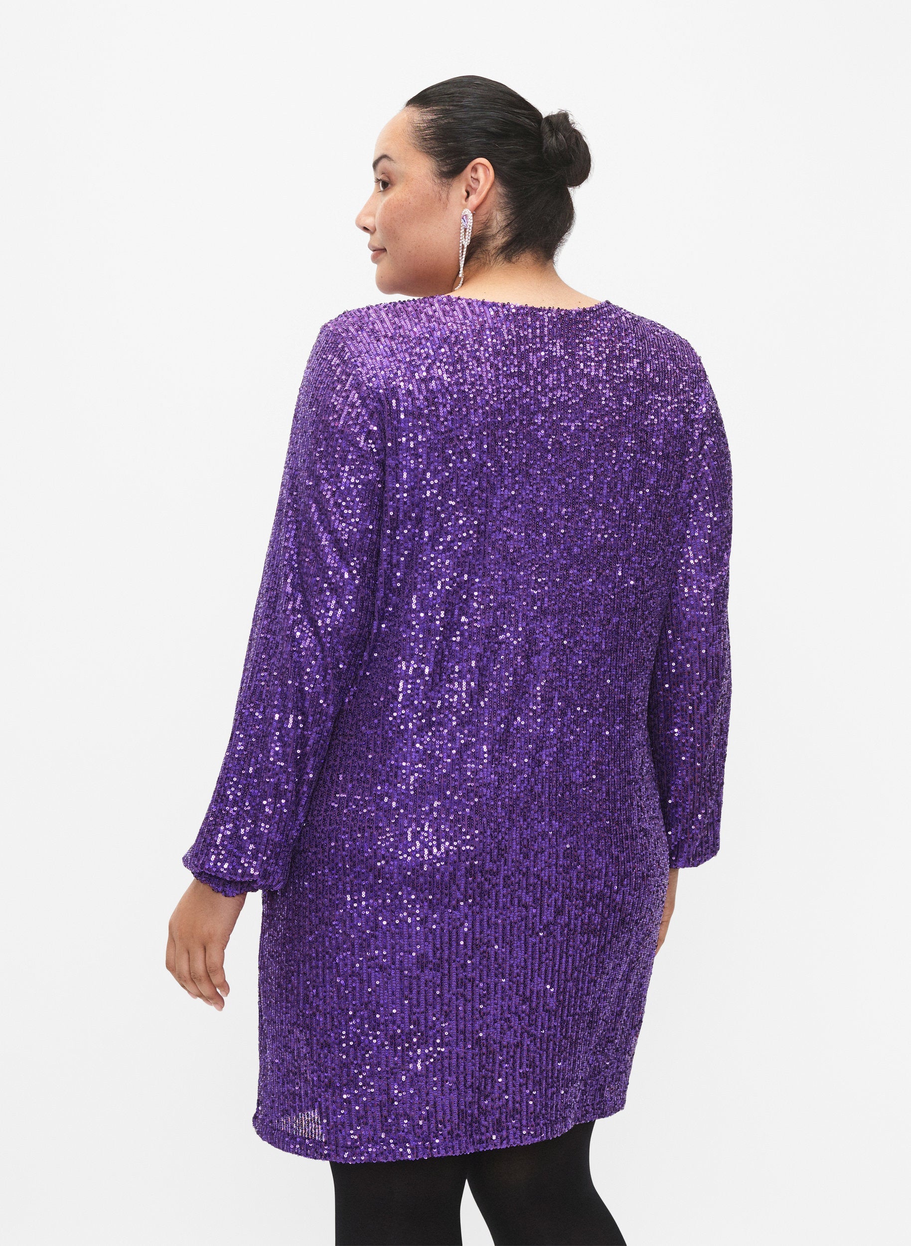 Zizzi Sequin Dress in Purple