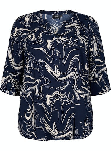 Zizzi Anni Blouse in Swirl