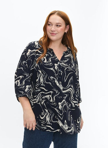 Zizzi Anni Blouse in Swirl