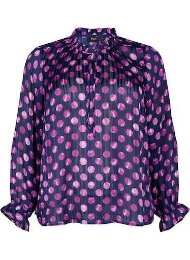 Zizzi Lucy Dot Print Blouse