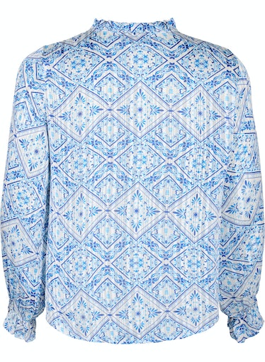 Zizzi Lucy Blue Print Blouse