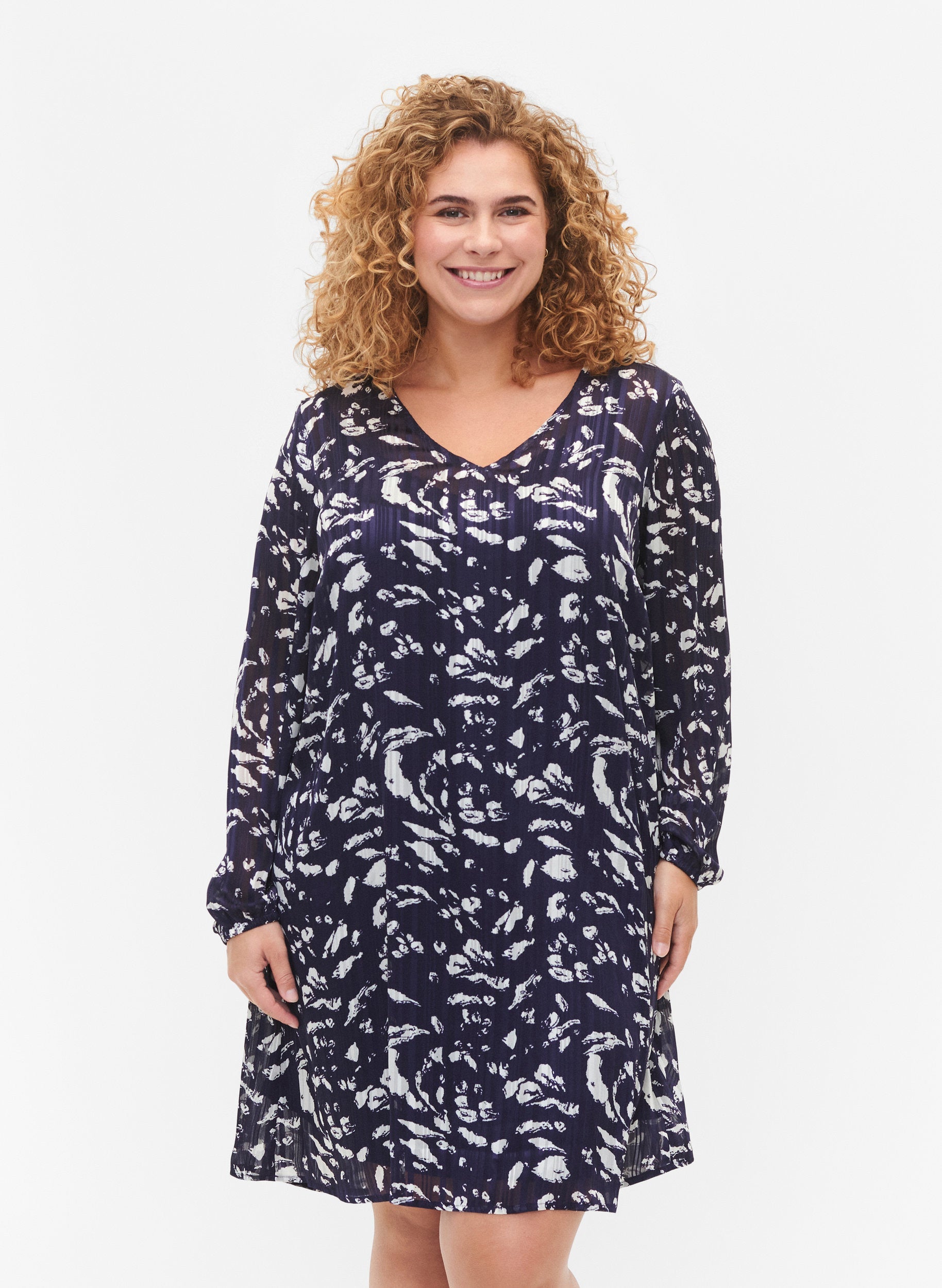 Zizzi Lucy Dress in Leaf Print