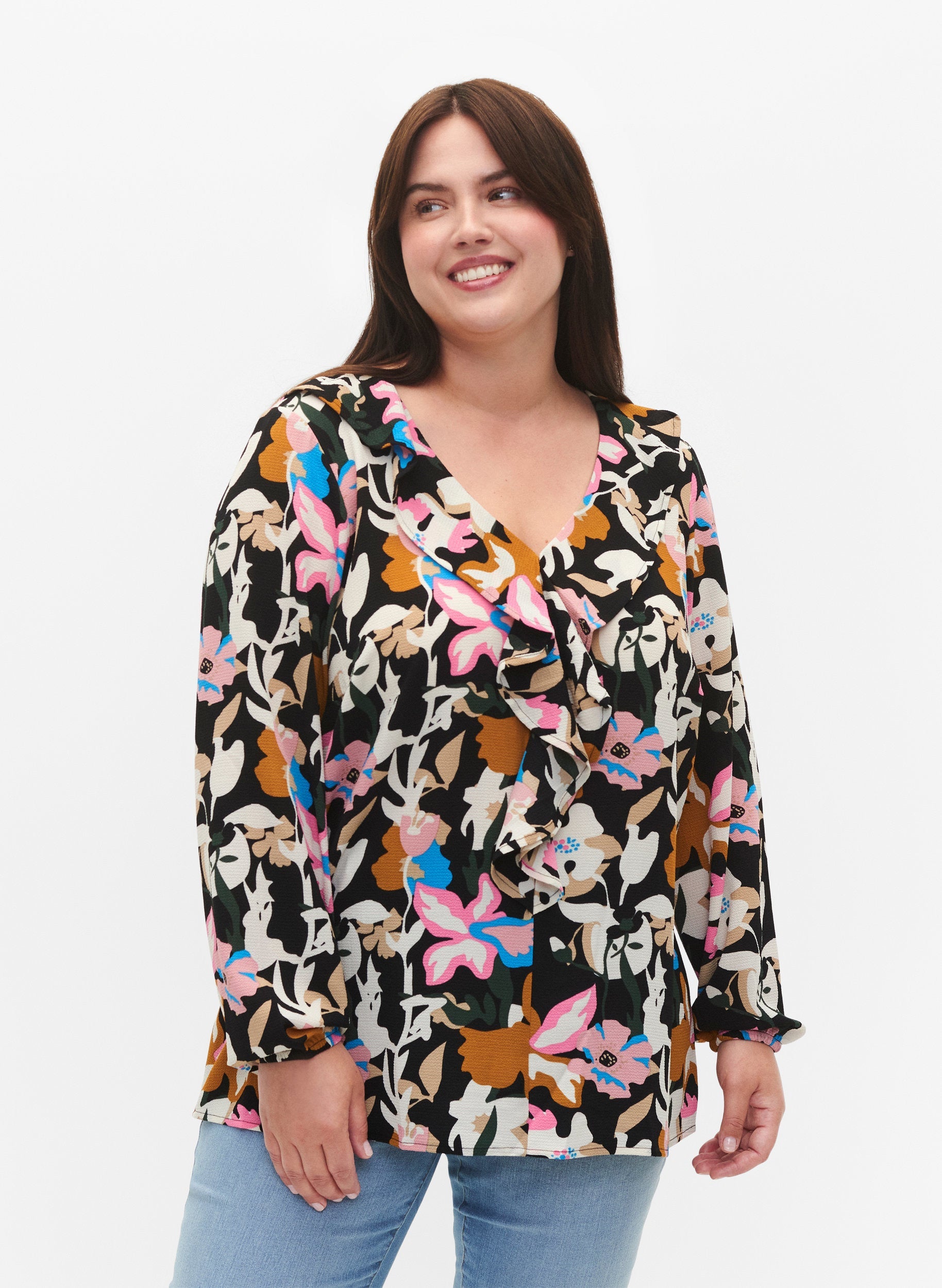 Zizzi Vanni Flower Blouse