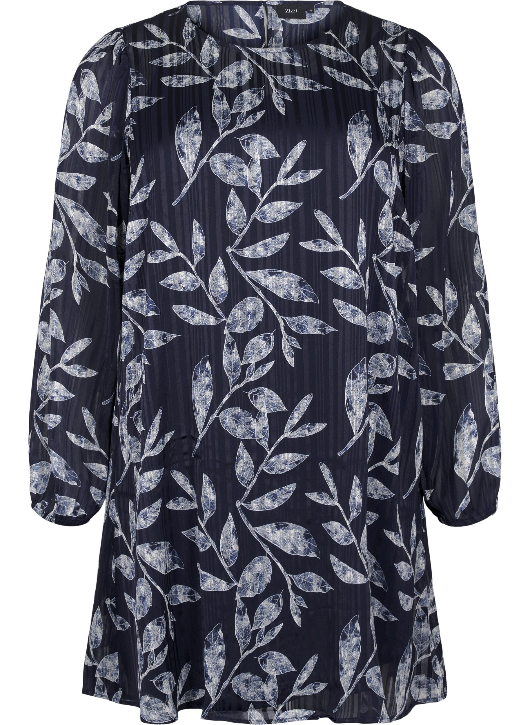 Zizzi Lucy Navy Leaf Dress