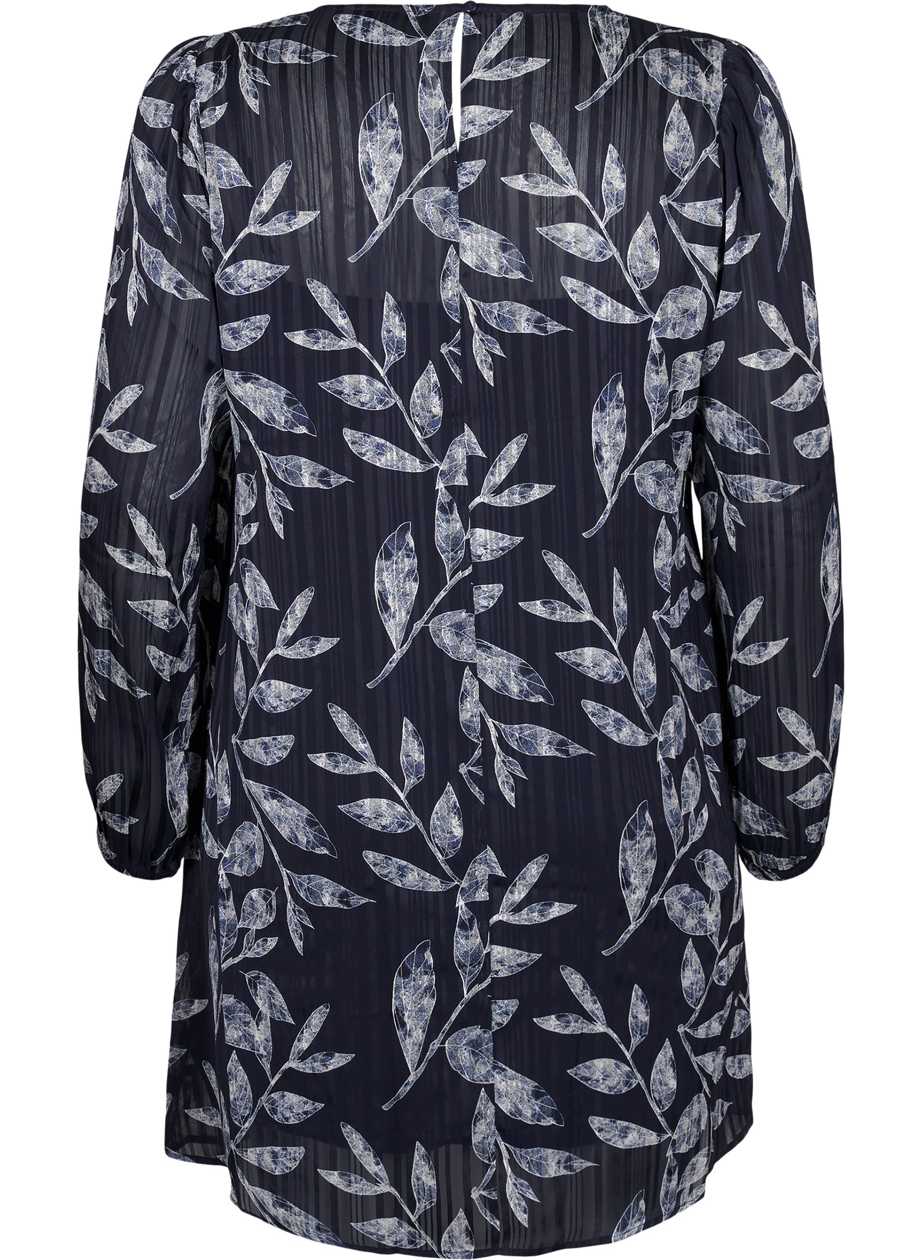 Zizzi Lucy Navy Leaf Dress