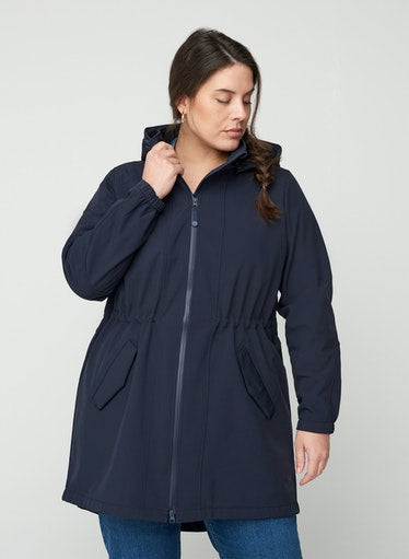 Zizzi Aspen Coat in Navy