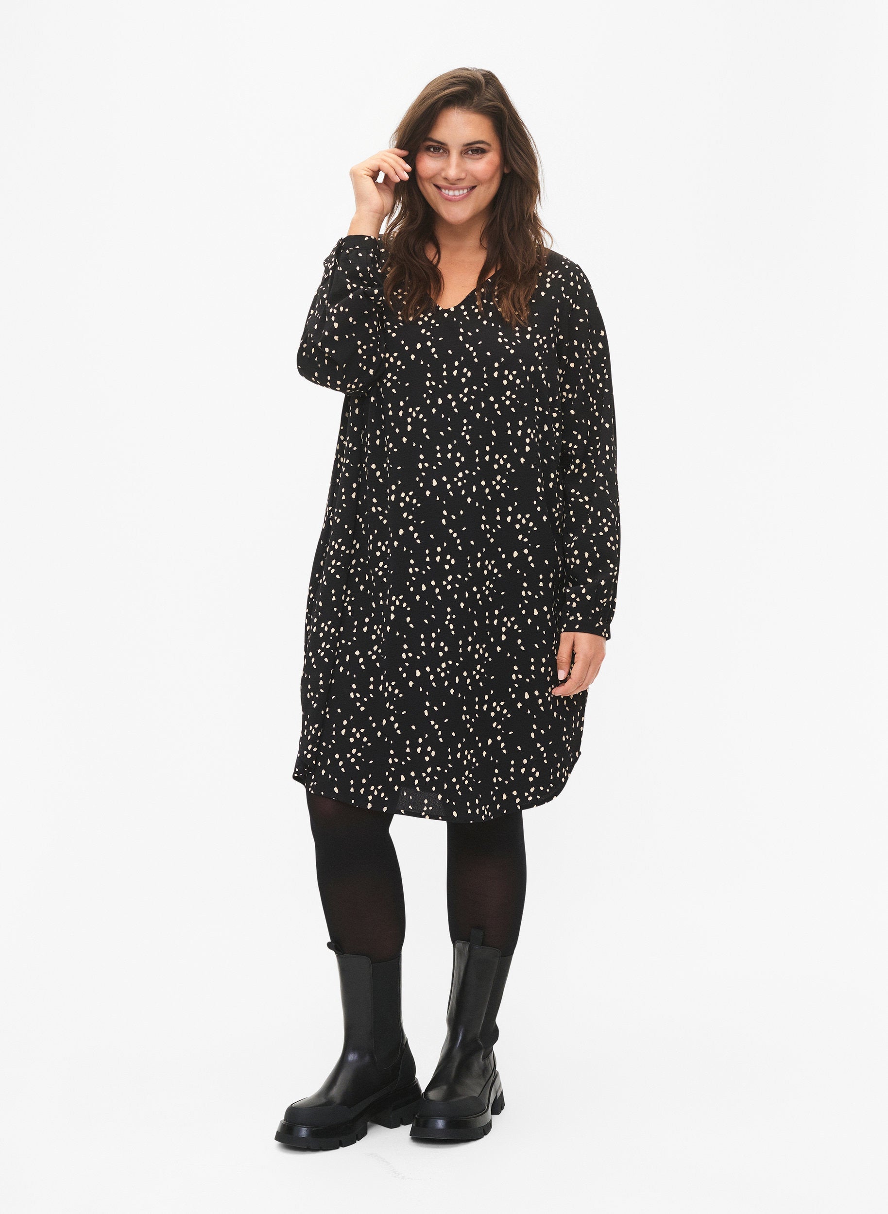 Zizzi Anni Dress in Spot Print