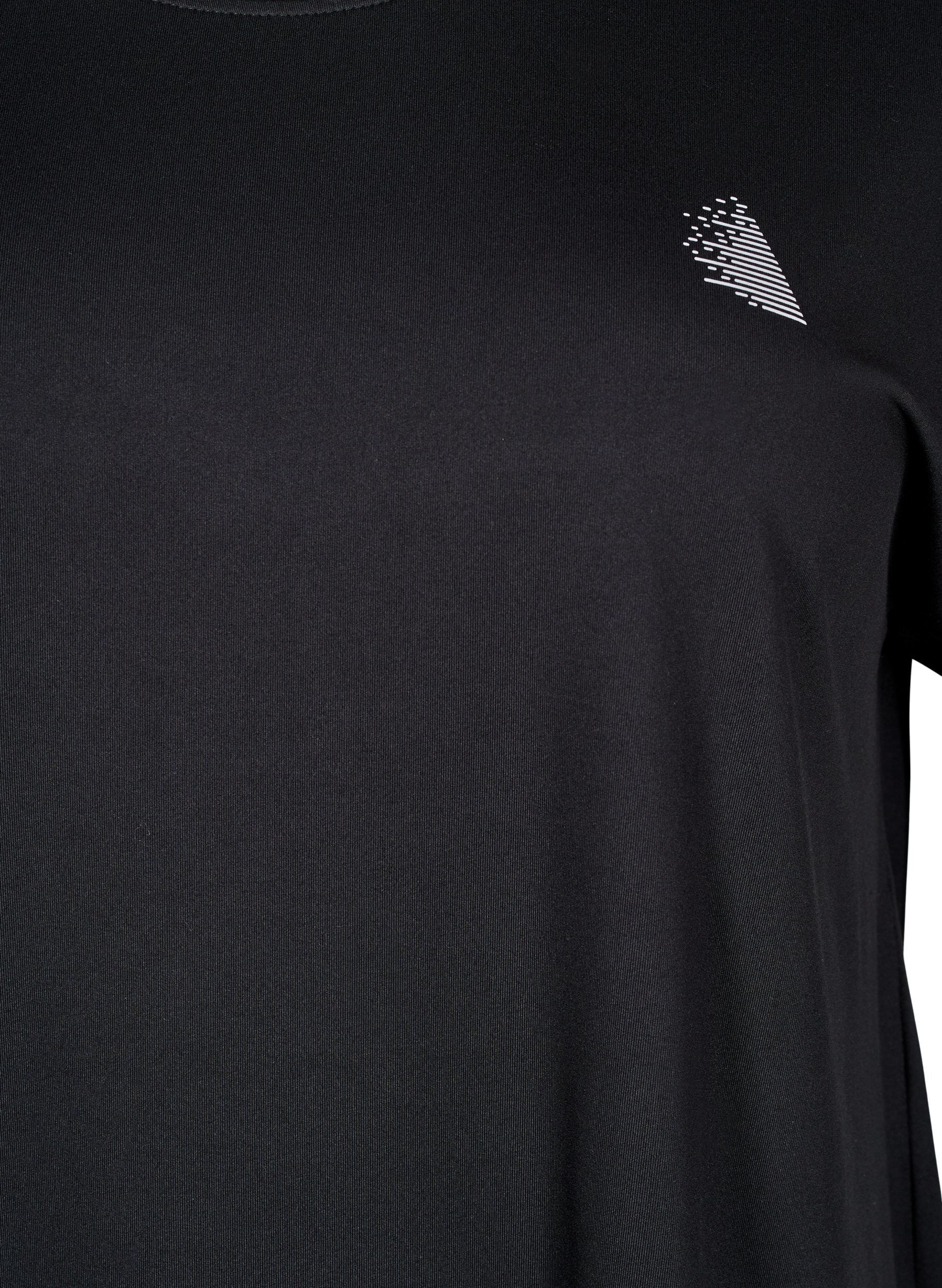 Zizzi Active Long T-Shirt in Black