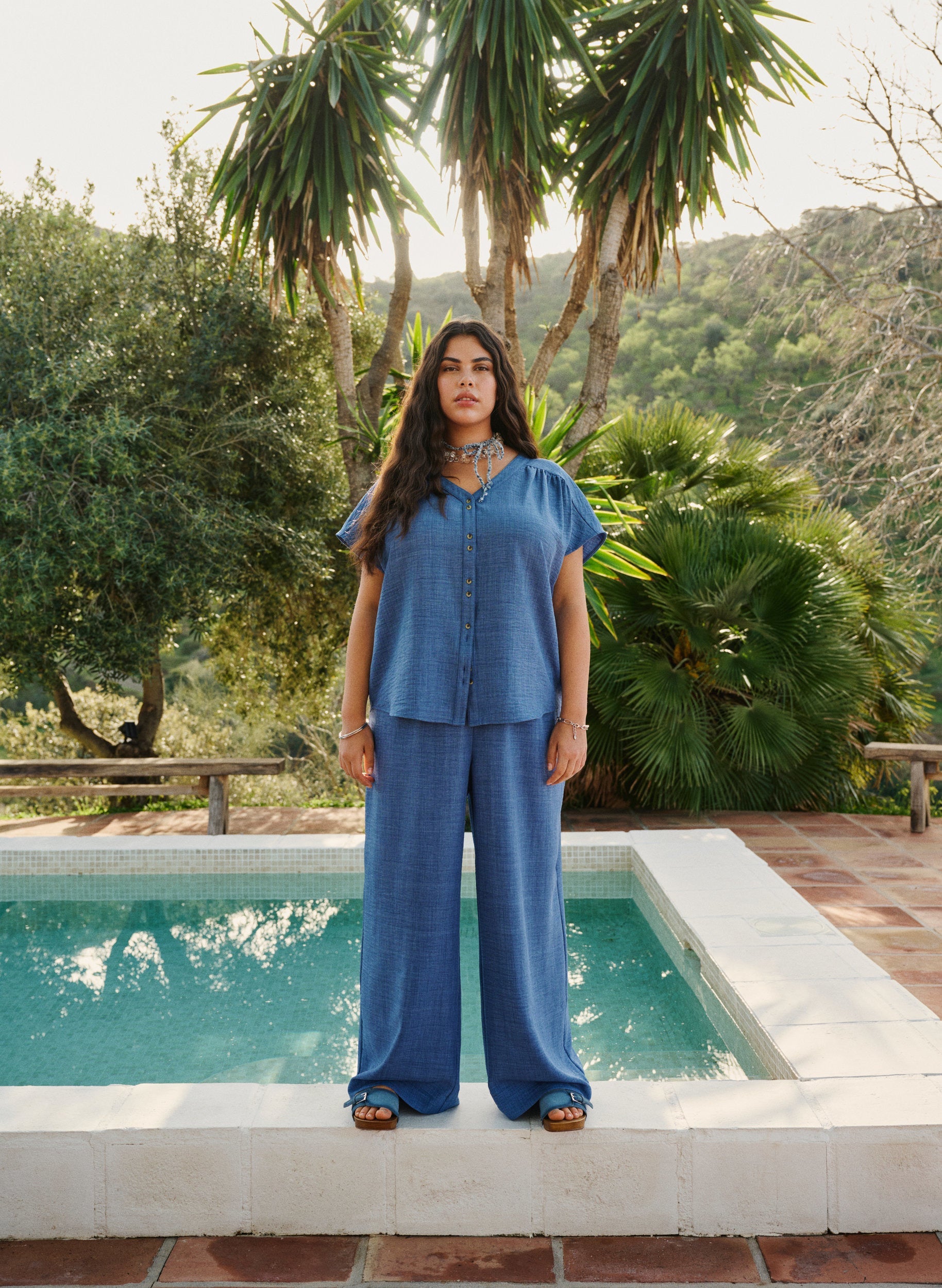 Zizzi Alabama Trousers in Denim Blue