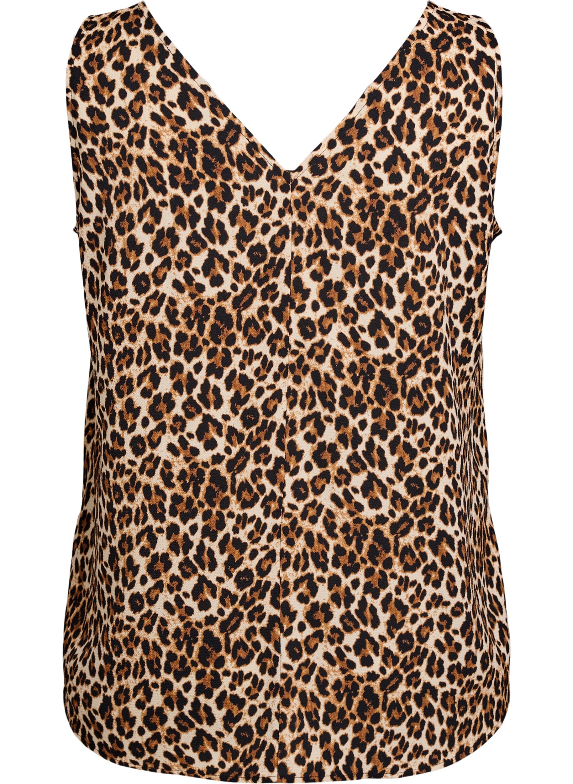 Zizzi Anni Sleeveless Top in Leopard