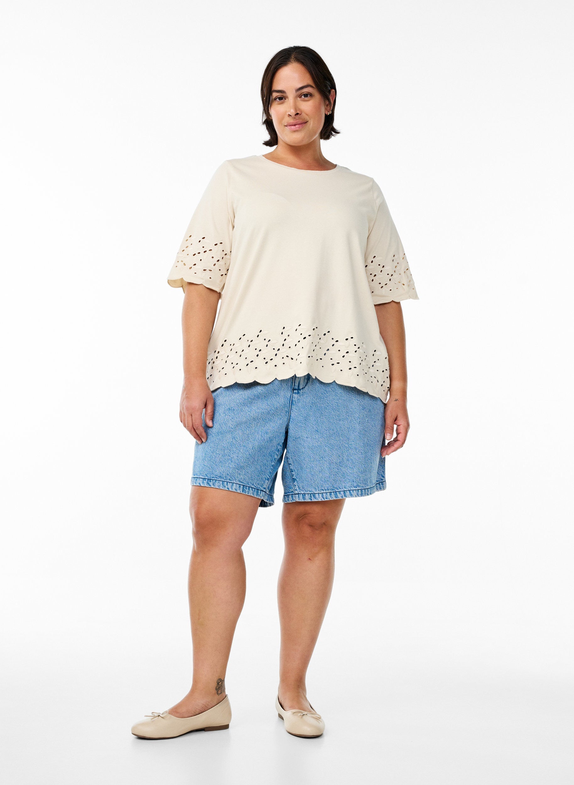 Zizzi Anni T-Shirt in Beige