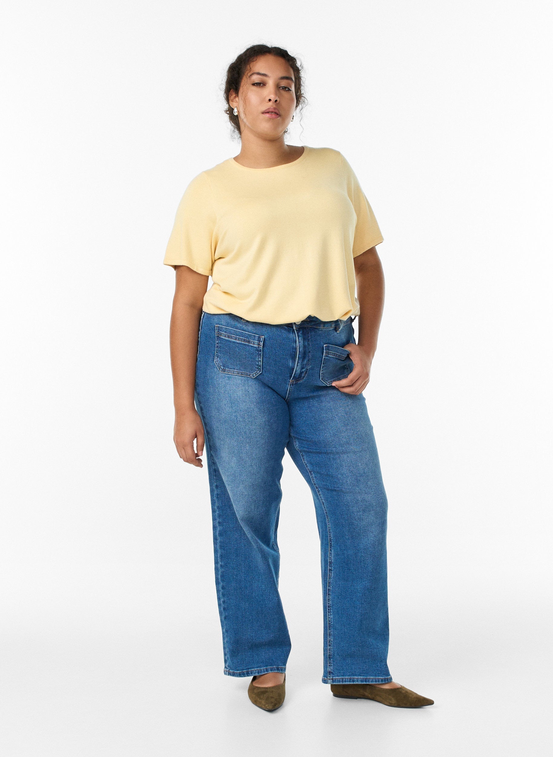 Zizzi Callie Knit Top in Sunlight 