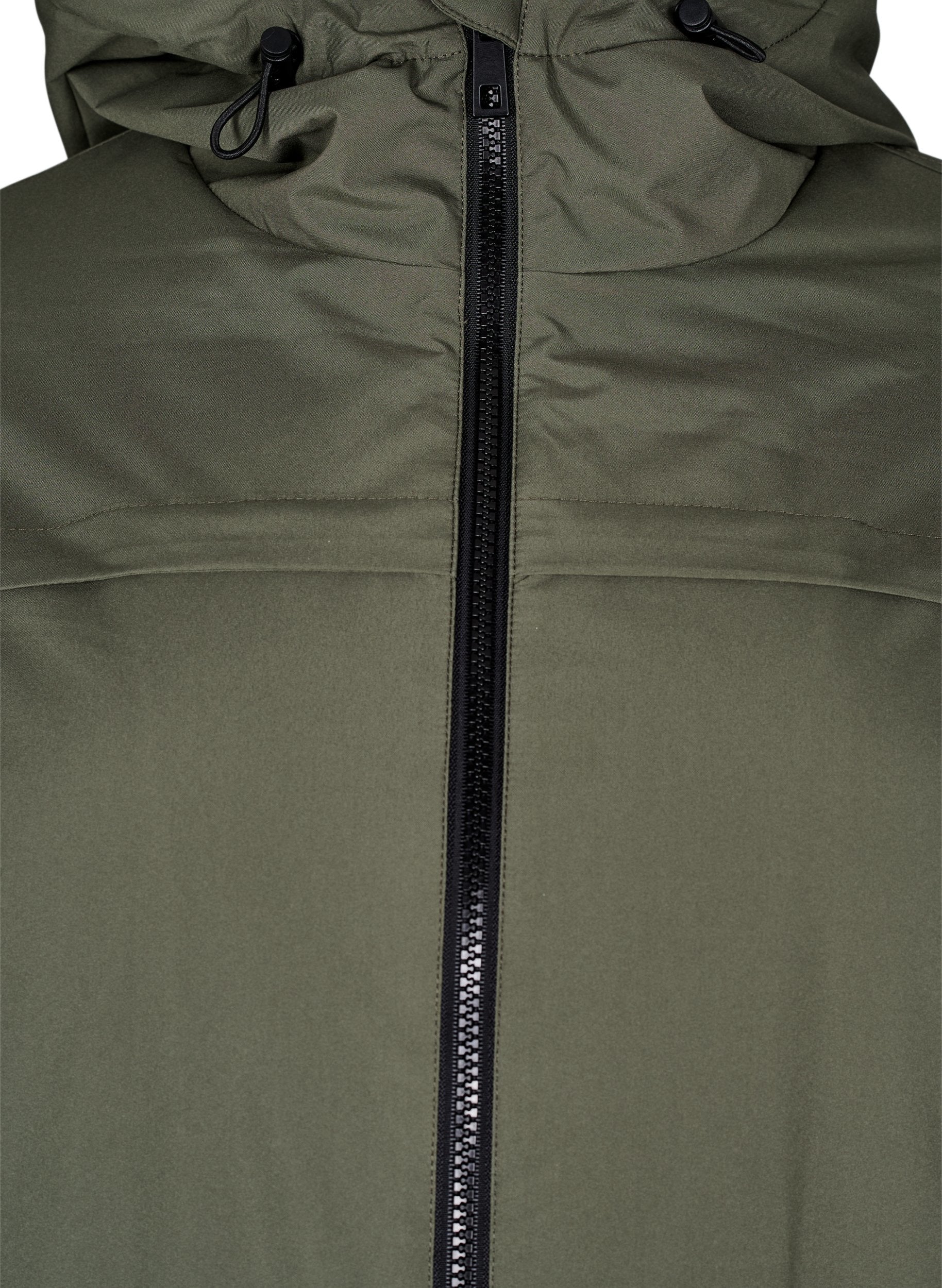 Zizzi Cam Coat in Khaki