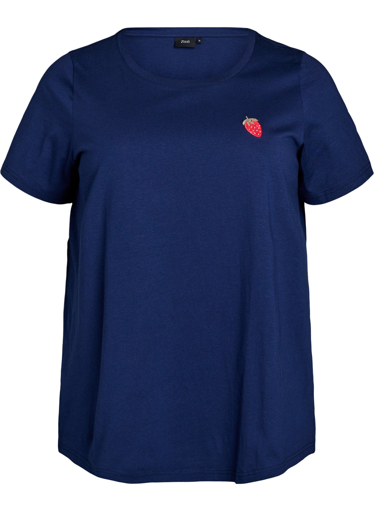 Zizzi Elin Strawberry T-Shirt in Navy